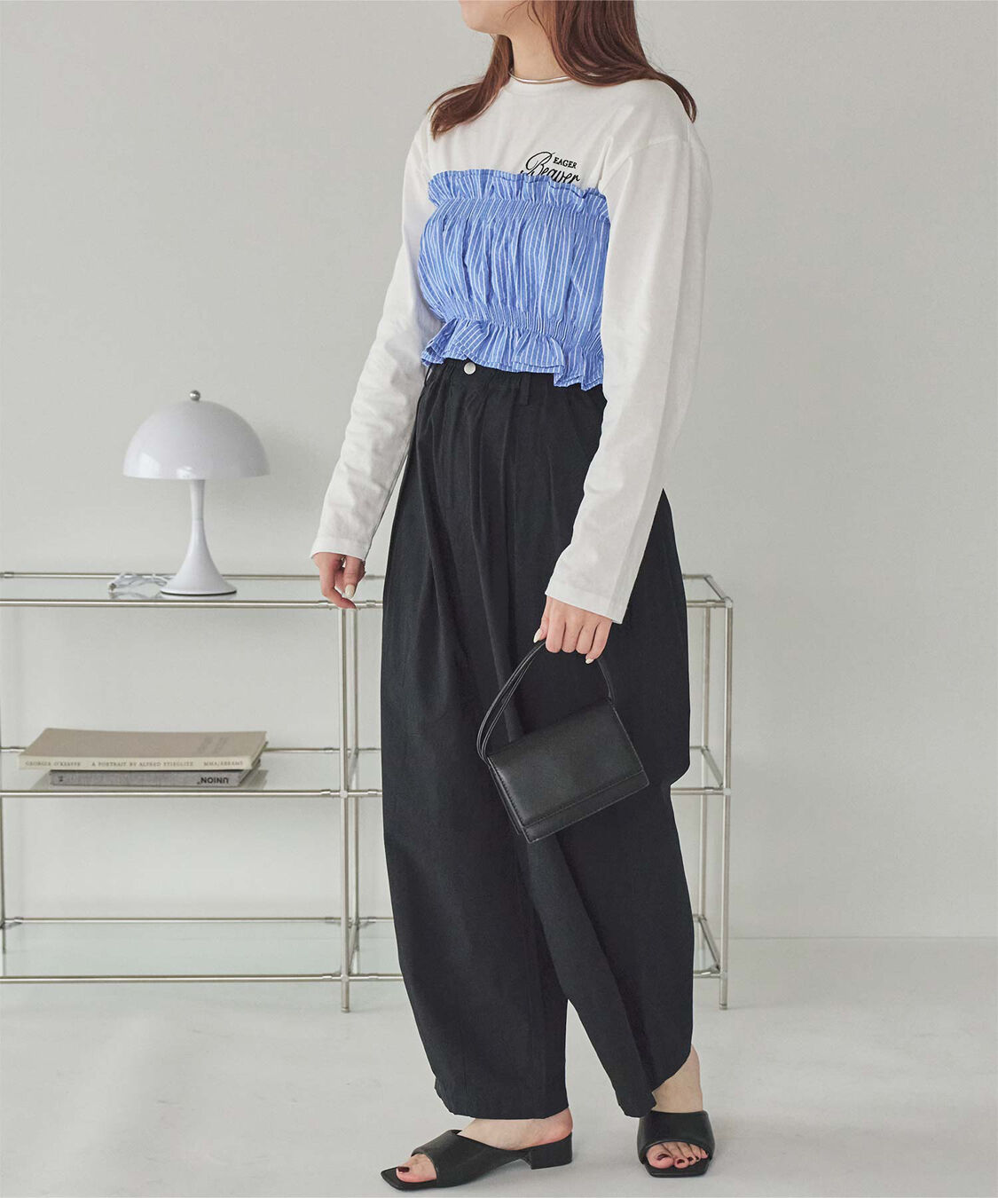 titivate「サッカーストライプシャーリングビスチェ」|チューブトップ|