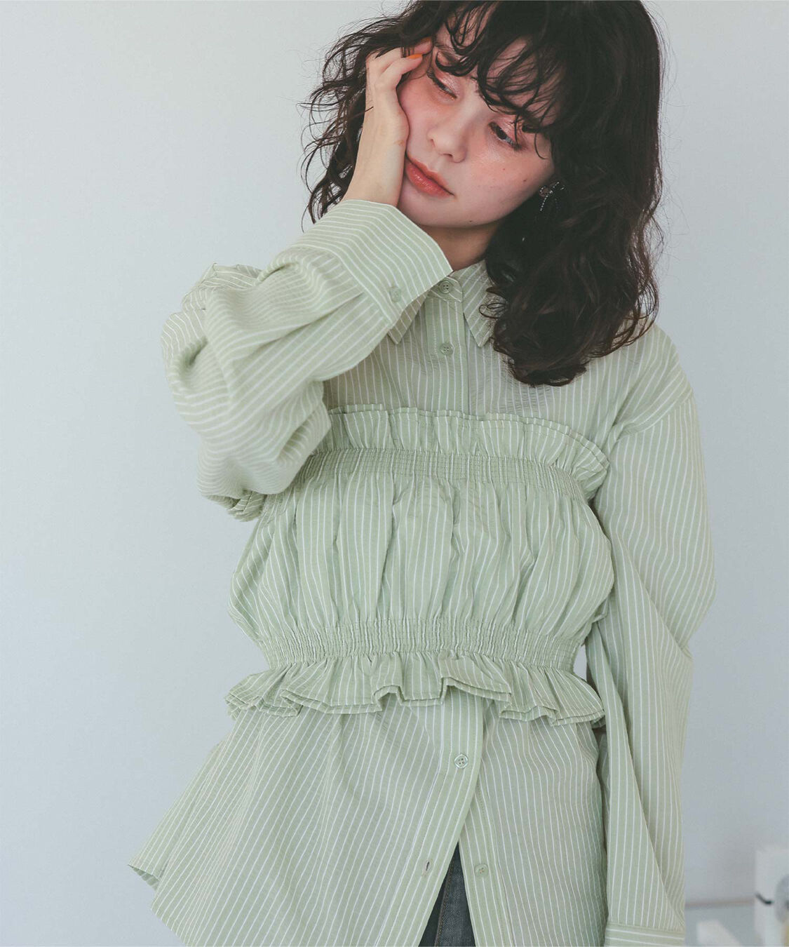 titivate「サッカーストライプシャーリングビスチェ」|チューブトップ|