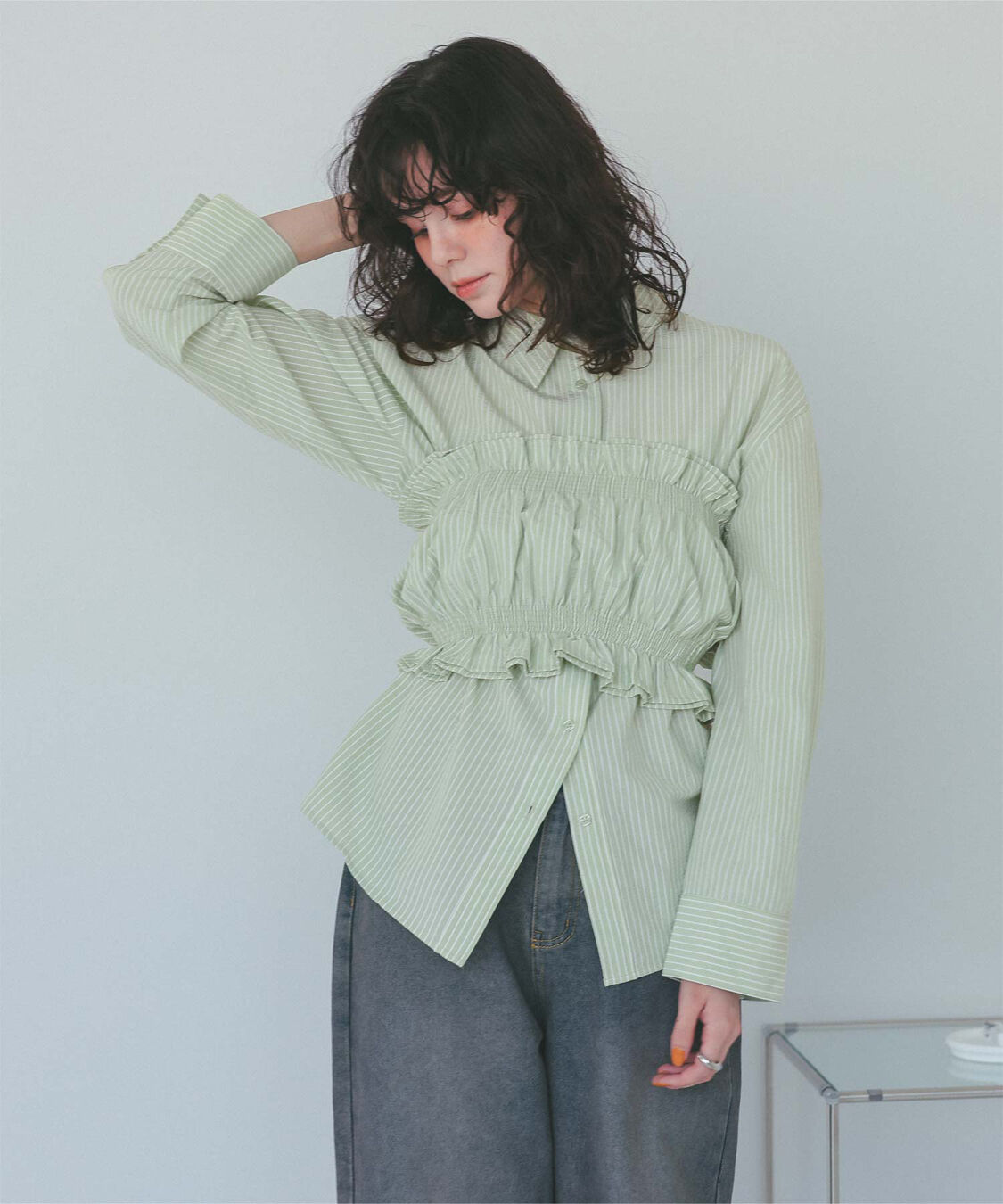 titivate「サッカーストライプシャーリングビスチェ」|チューブトップ|