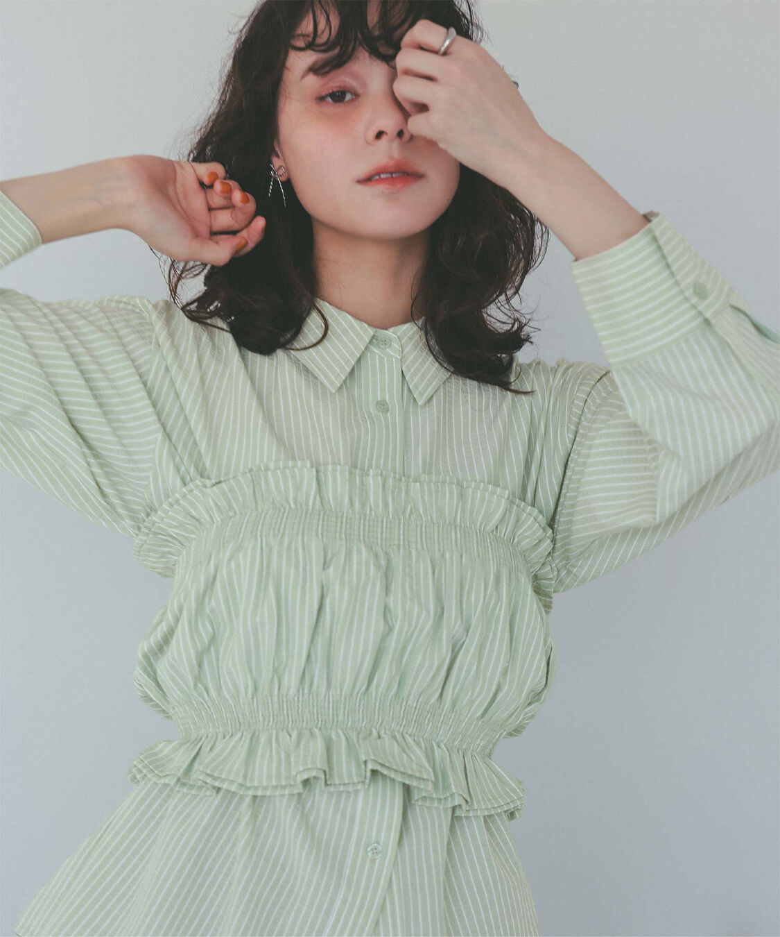 titivate「サッカーストライプシャーリングビスチェ」|チューブトップ|