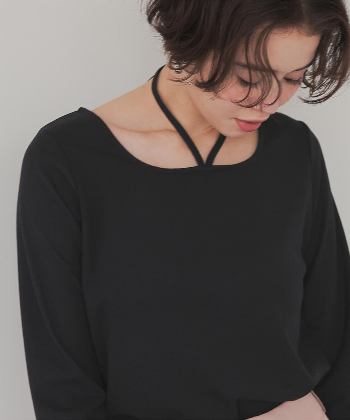 titivate「チョーカーデザインリブトップス」|Tシャツ・カットソー|