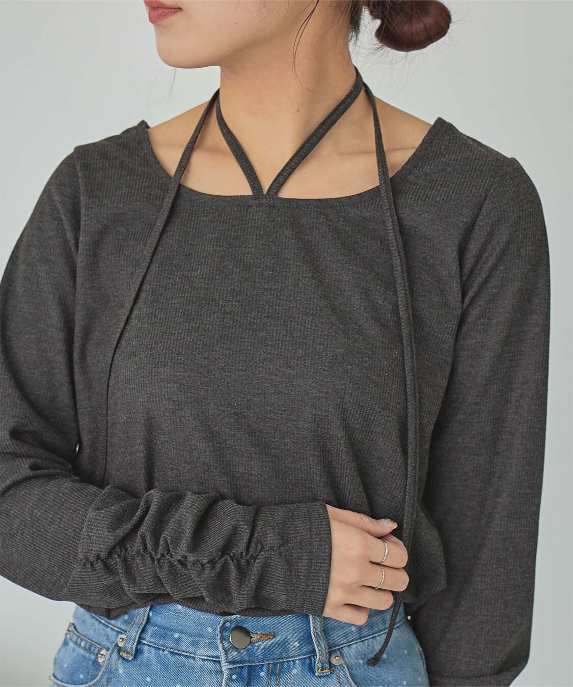 titivate「チョーカーデザインリブトップス」|Tシャツ・カットソー|