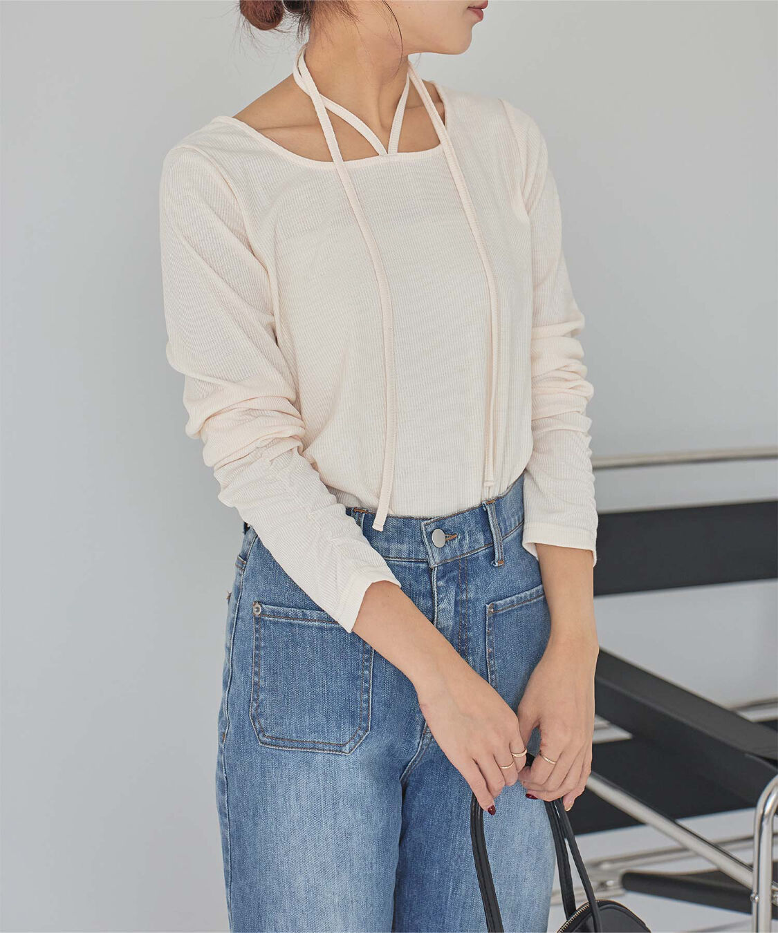 titivate「チョーカーデザインリブトップス」|Tシャツ・カットソー|