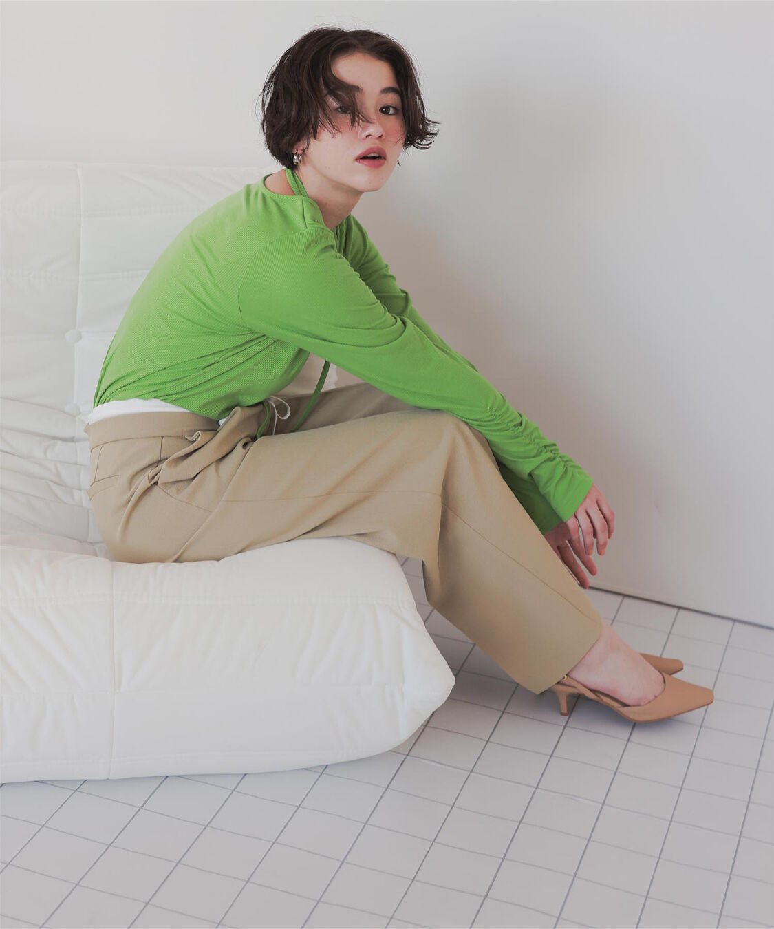 titivate「チョーカーデザインリブトップス」|Tシャツ・カットソー|