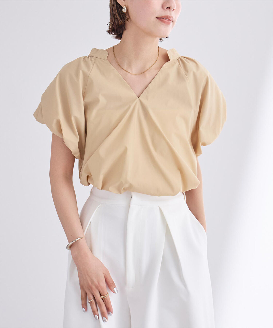 ur's「バルーンデザインキーネックブラウス」|シャツ・ブラウス|