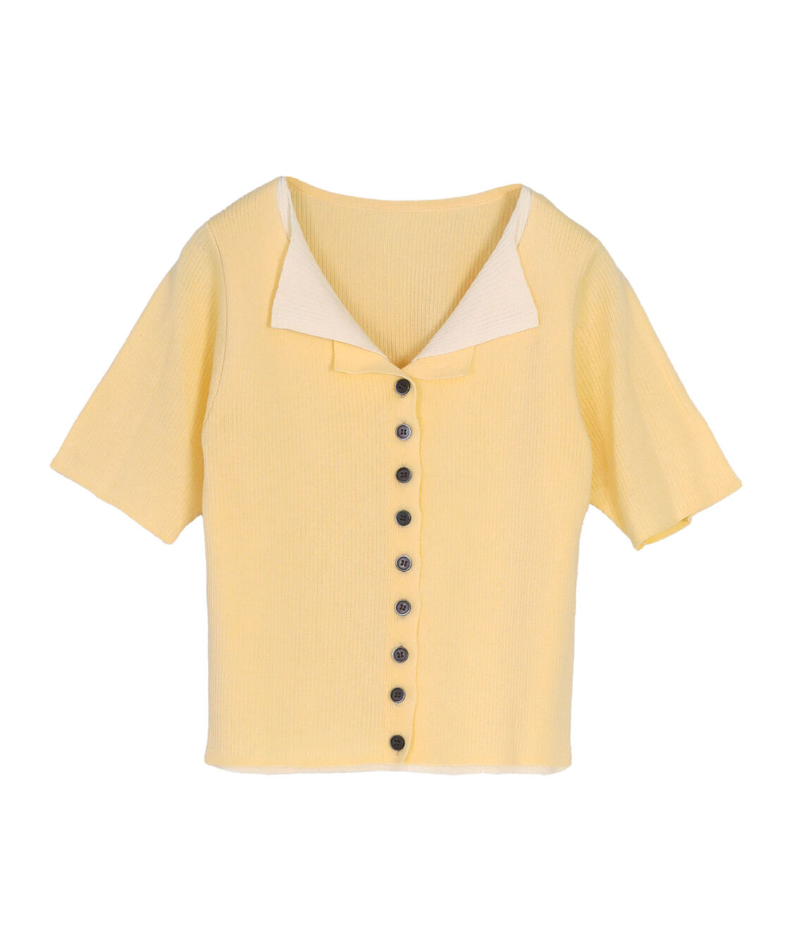 titivate「レイヤード風ハーフスリーブリブニットトップス」|ニット・セーター|