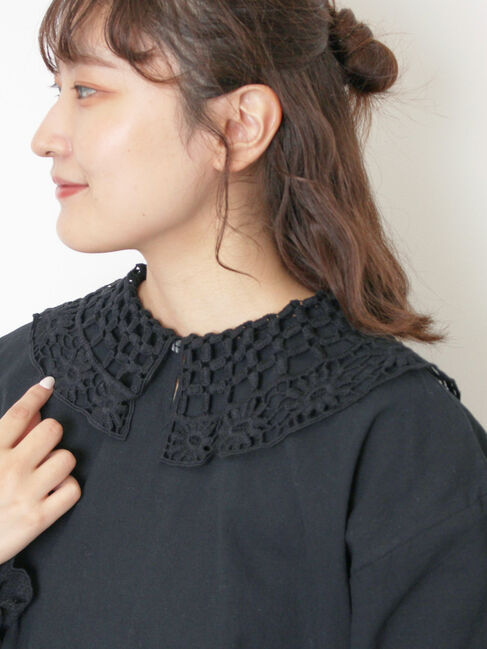 Samansa Mos2「【WEB限定】前後2WAYレース襟ブラウス」|シャツ・ブラウス|