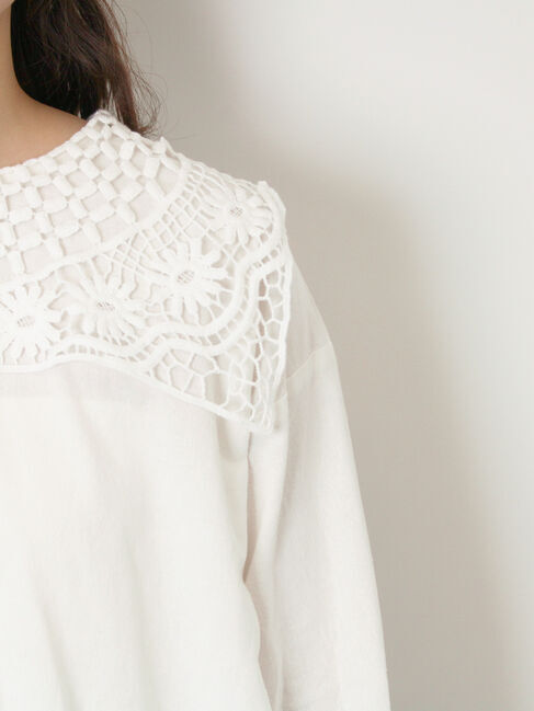 Samansa Mos2「【WEB限定】前後2WAYレース襟ブラウス」|シャツ・ブラウス|