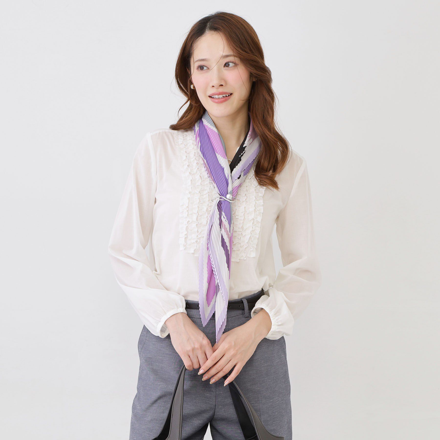 COUP DE CHANCE「モダンアートプリーツ／プリーツスカーフ／ジオメトリック柄／モダンスカーフ」|バンダナ・スカーフ|