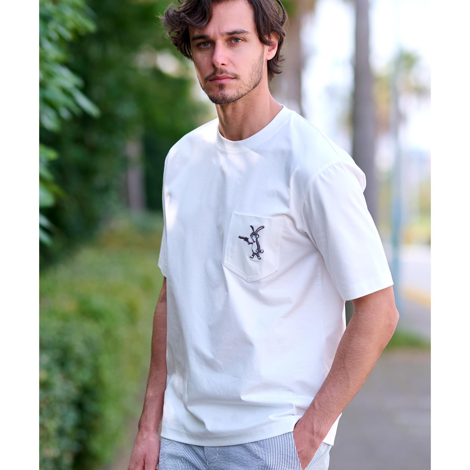 DRESSTERIOR「【接触冷感/UVカット】BACK BREEZE TECH ラビットポケTシャツ」|Tシャツ・カットソー|