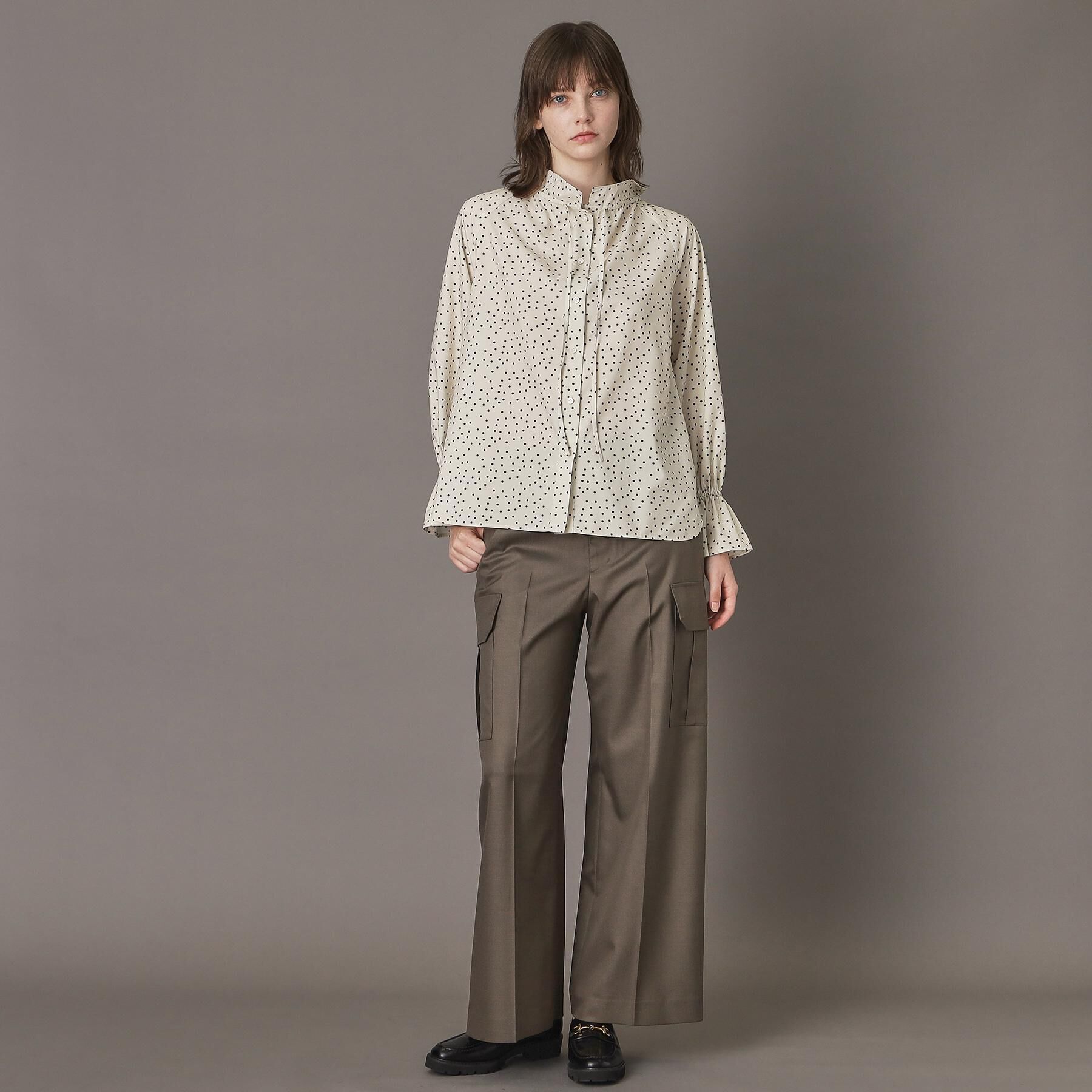 DRESSTERIOR「【洗える/フリルカラー】キャンディスリーブフリルカラーブラウス」|シャツ・ブラウス|