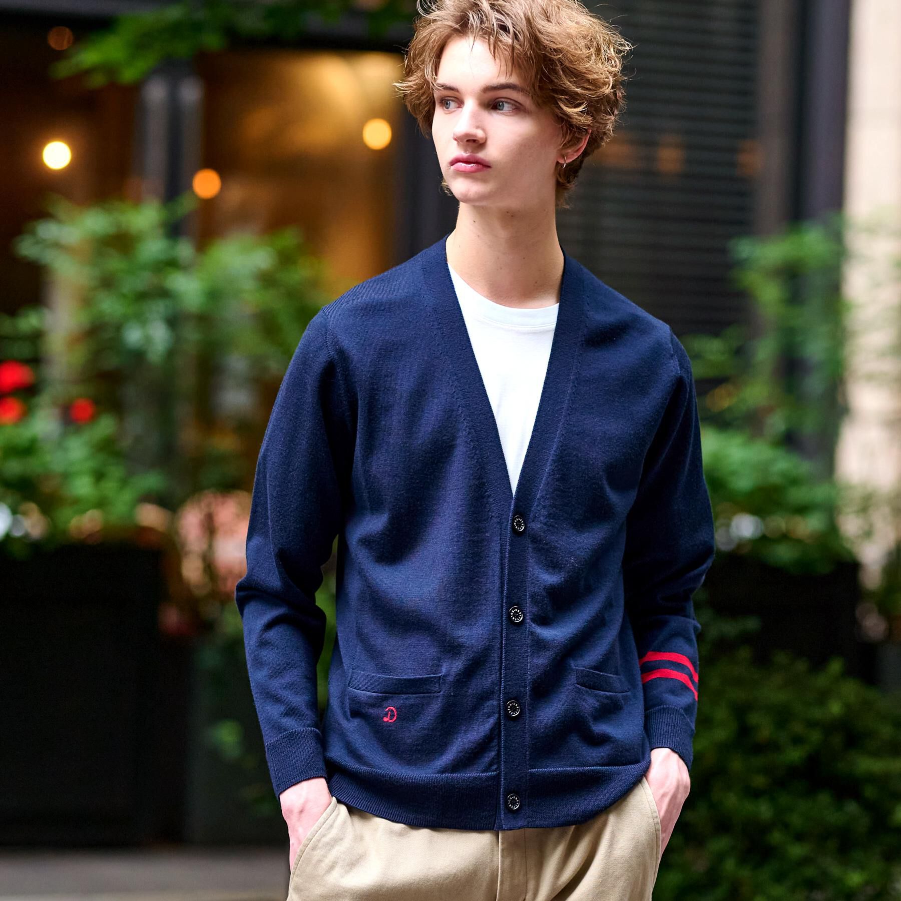 DRESSTERIOR「ウォッシャブルファインメリノ ニットカーデ」|カーディガン|ネイビー(094)