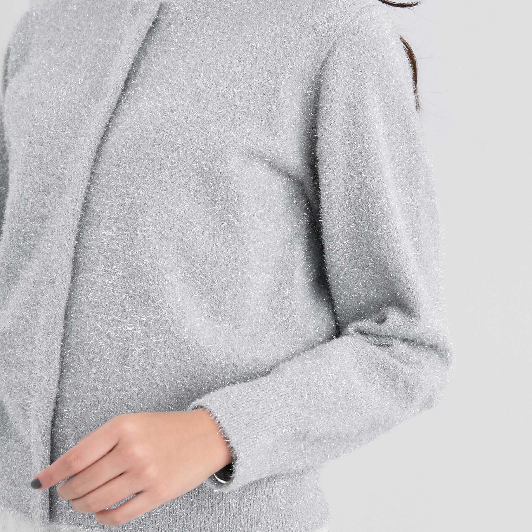 INDIVI「【洗える】ラメニットカーディガン」|カーディガン|