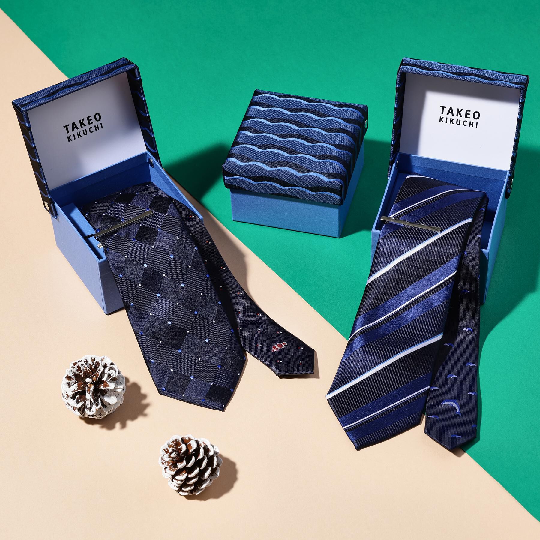 TAKEO KIKUCHI「【BOXセット】Sea Creatures ネクタイ＆タイバー」|ネクタイ・蝶ネクタイ|