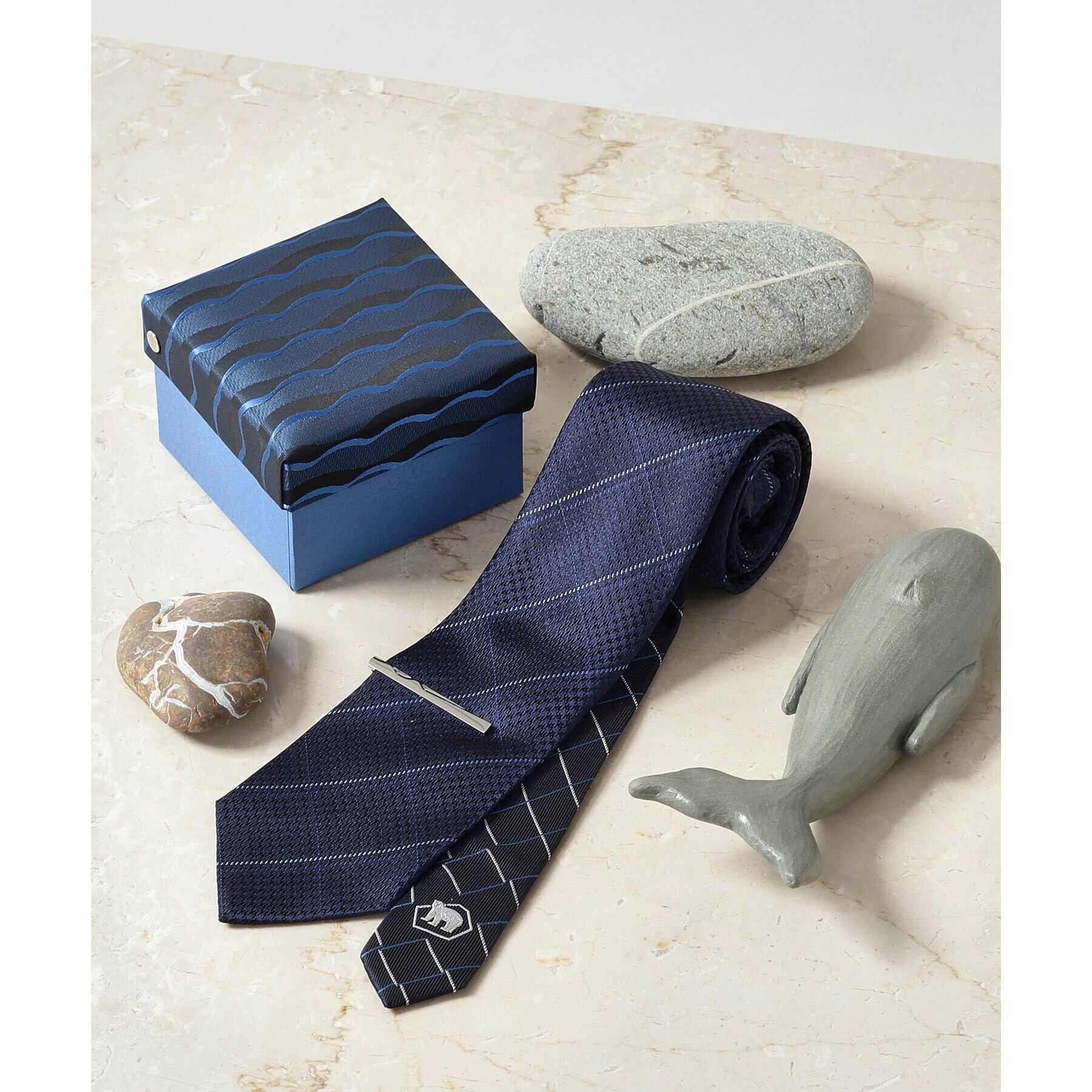 TAKEO KIKUCHI「【BOXセット】Sea Creatures ネクタイ＆タイバー」|ネクタイ・蝶ネクタイ|ネイビーウィンドぺン