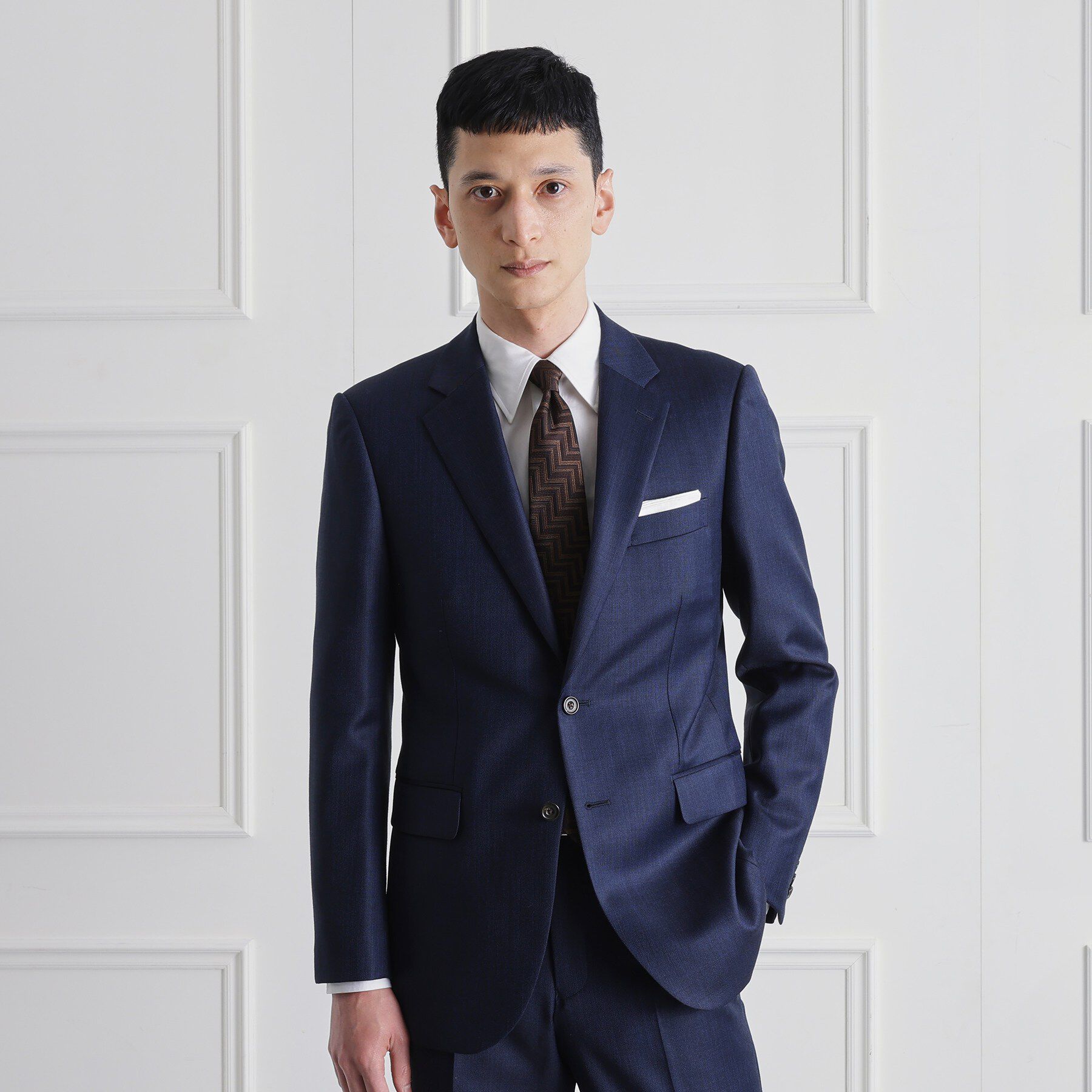 TAKEO KIKUCHI「フィラメントシルク 網代文様シャドーストライプネクタイ」|ネクタイ・蝶ネクタイ|