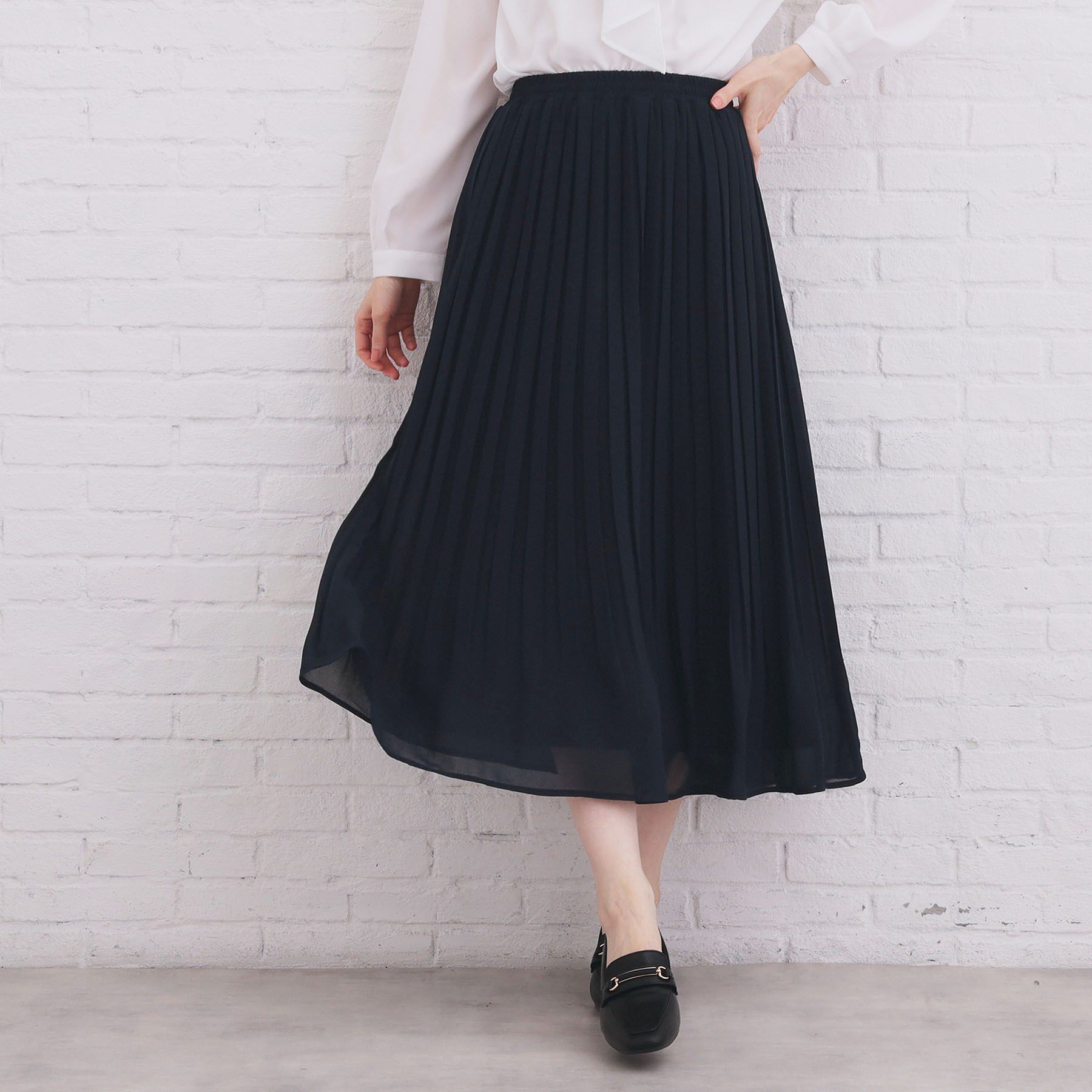 index「選べる丈 シフォンプリーツスカート【洗濯機OK/イージーアイロン/防シワ】《6col》」|スカート|