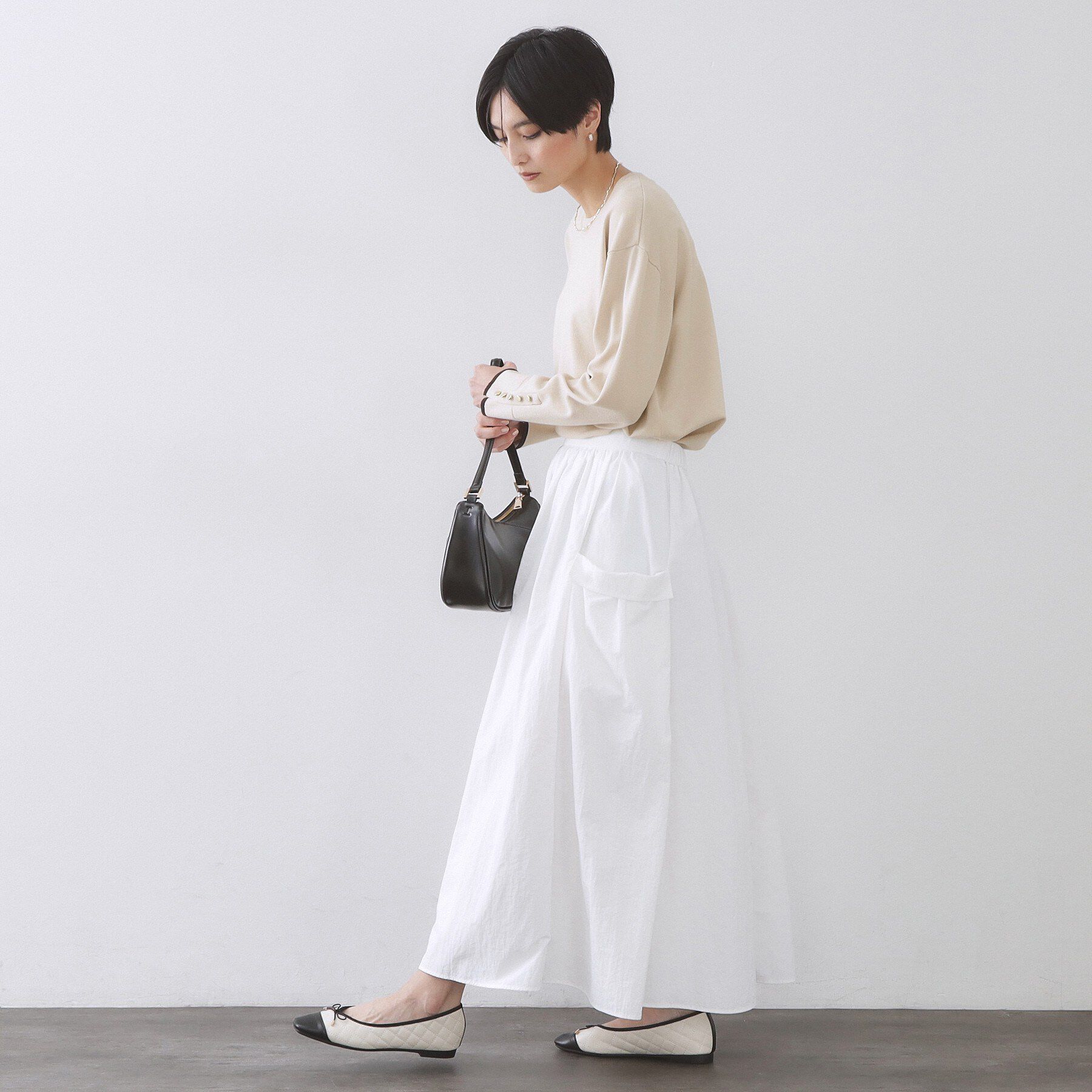 OPAQUE.CLIP「金ボタン使いリラクシーニット【洗濯機OK】」|ニット・セーター|