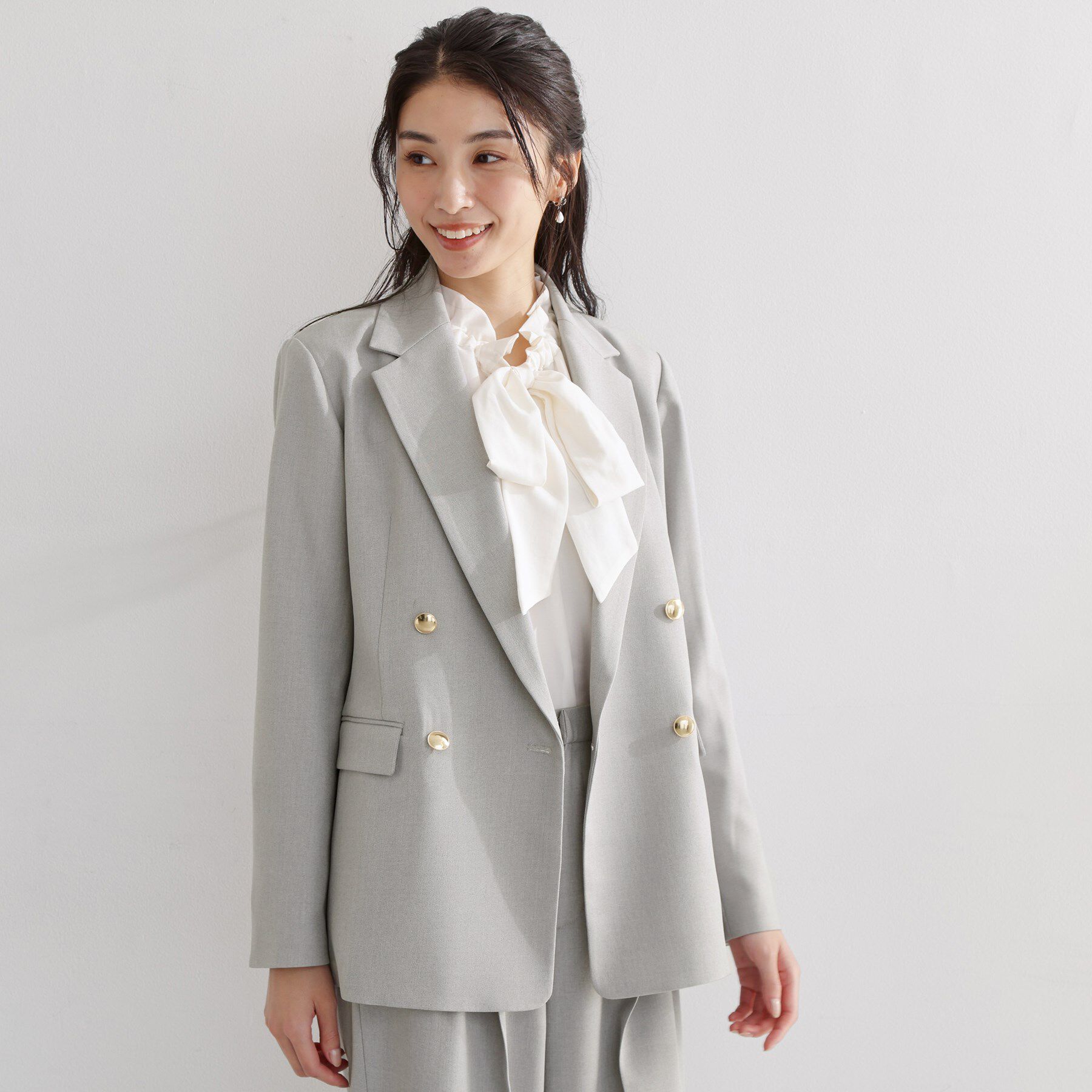 THE SHOP TK「【通勤・セレモニー】CAVIAN 金ボタンダブルブレストジャケット」|テーラードジャケット|