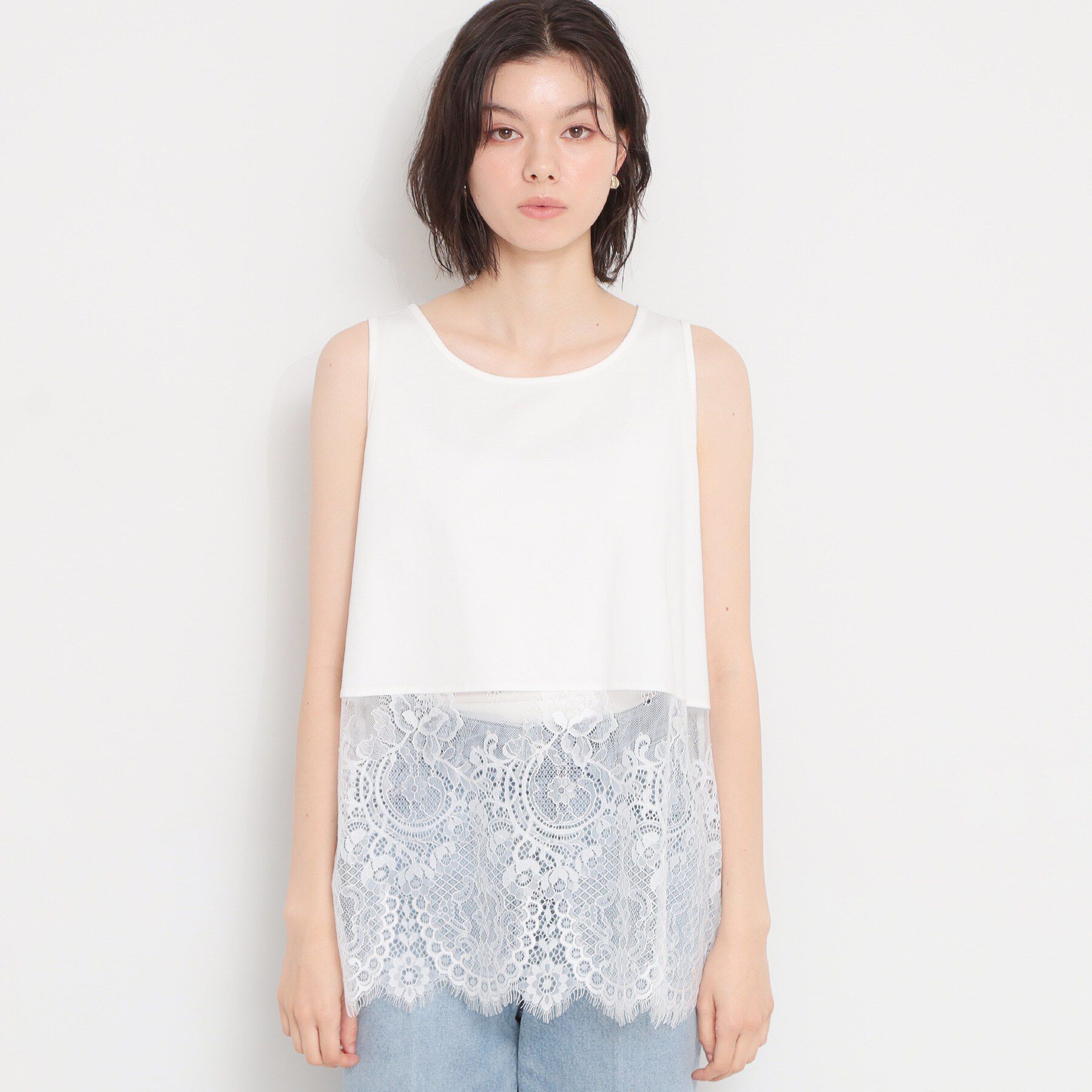 THE SHOP TK「裾レースタンクトップ」|キャミソール|