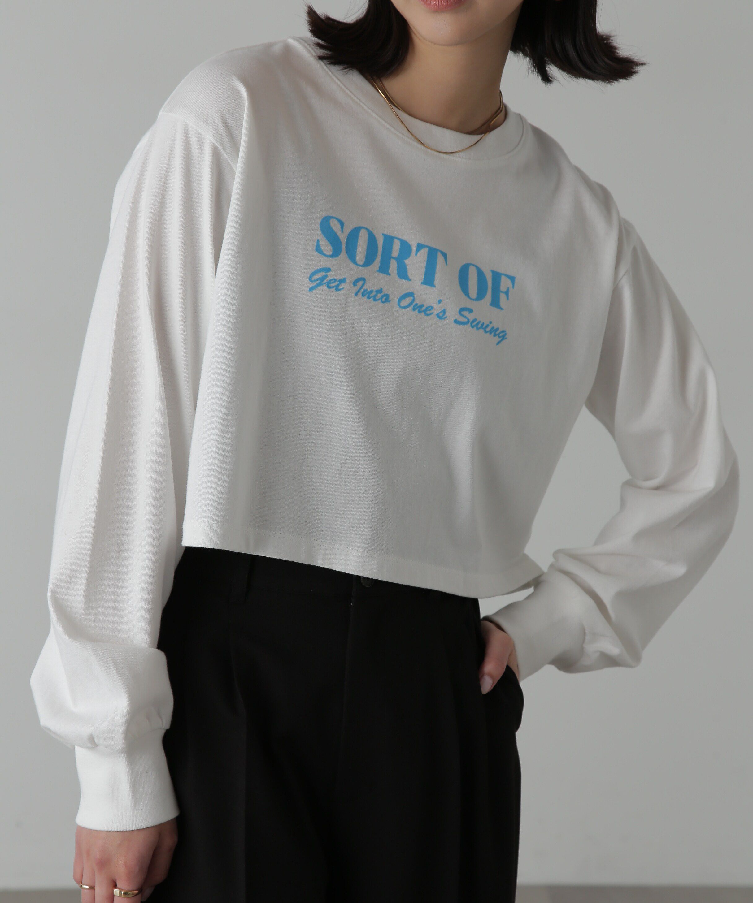  「フロッキープリントロングTシャツ」|Tシャツ・カットソー|