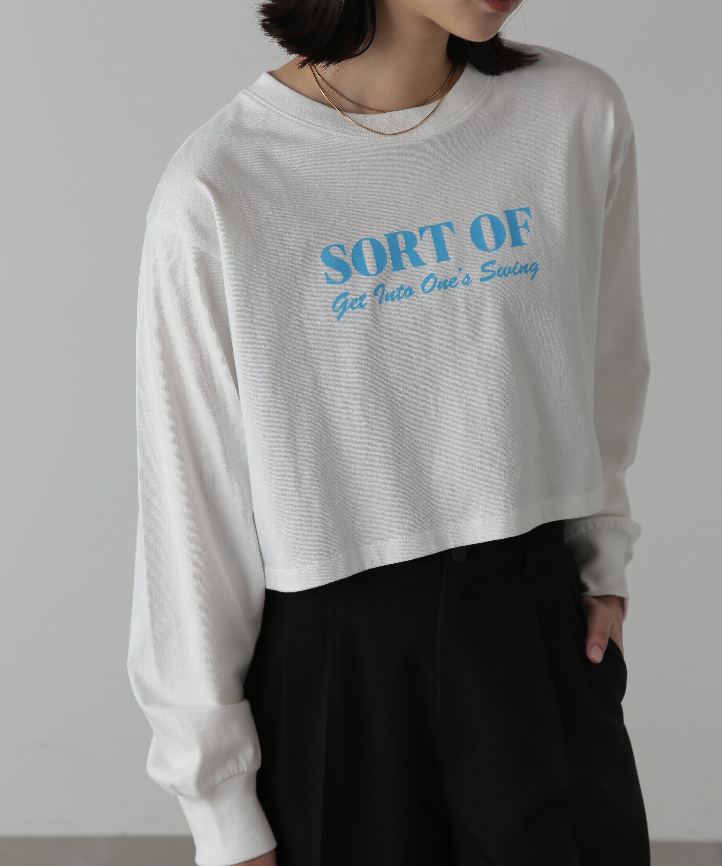  「フロッキープリントロングTシャツ」|Tシャツ・カットソー|