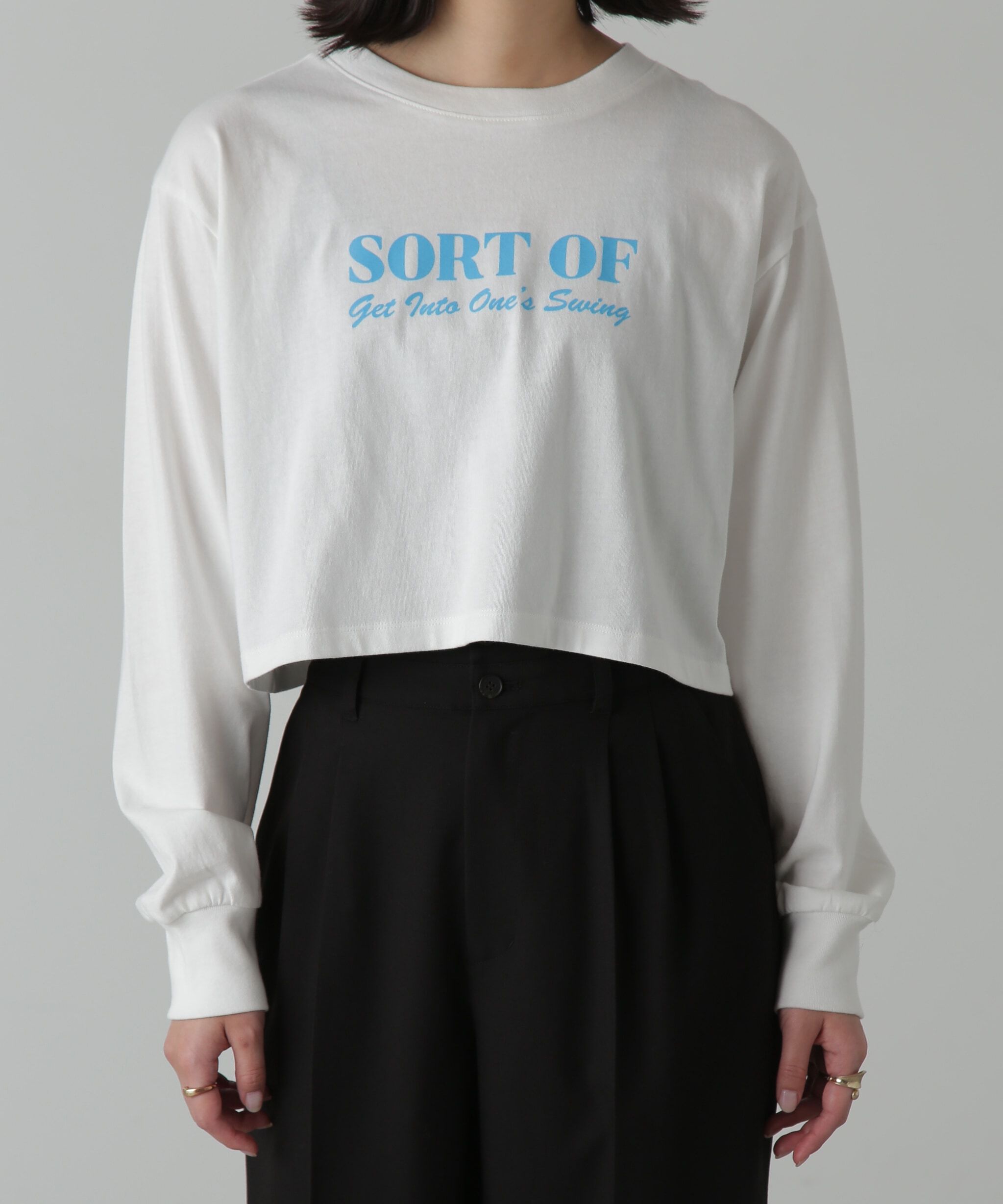  「フロッキープリントロングTシャツ」|Tシャツ・カットソー|