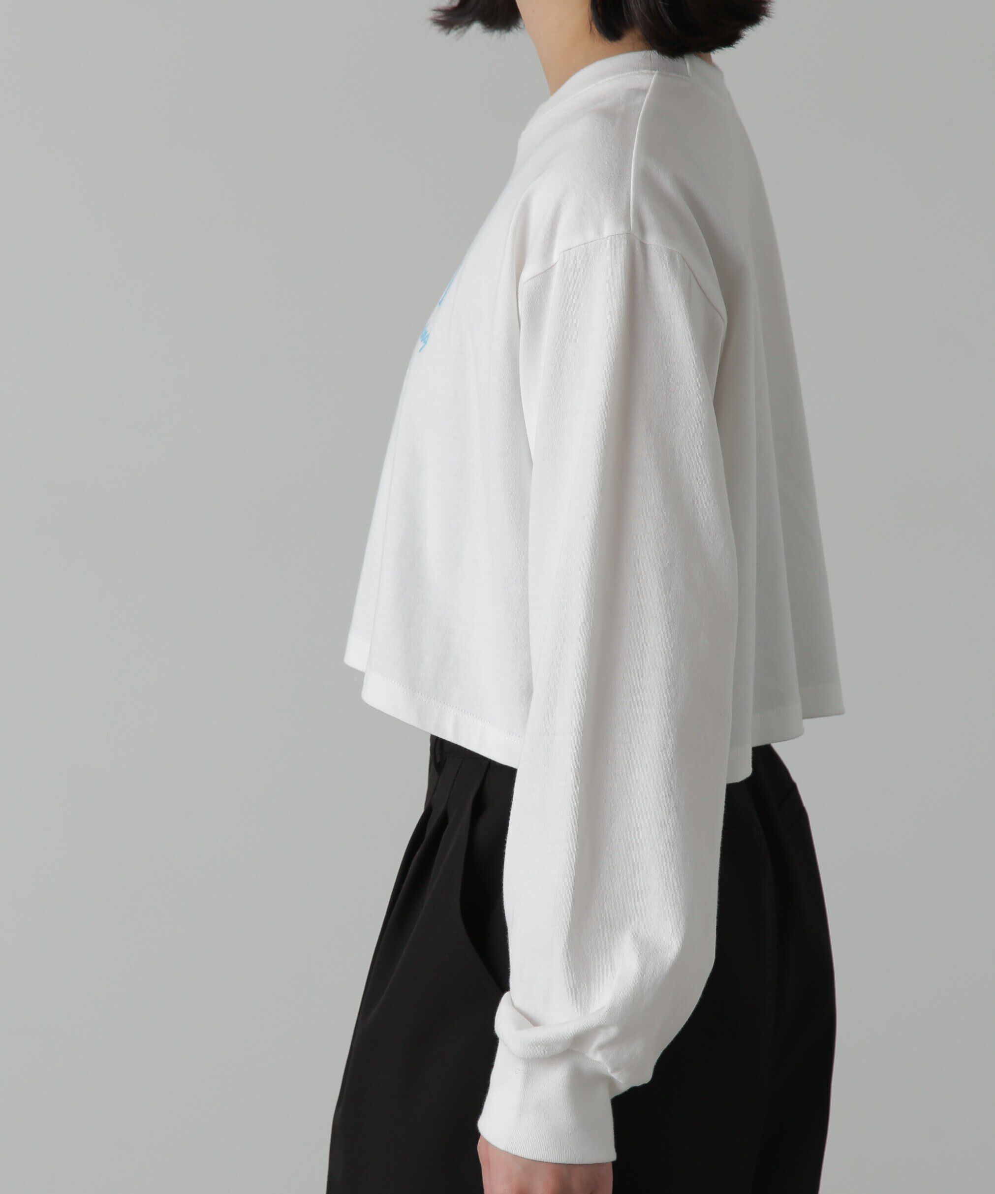  「フロッキープリントロングTシャツ」|Tシャツ・カットソー|