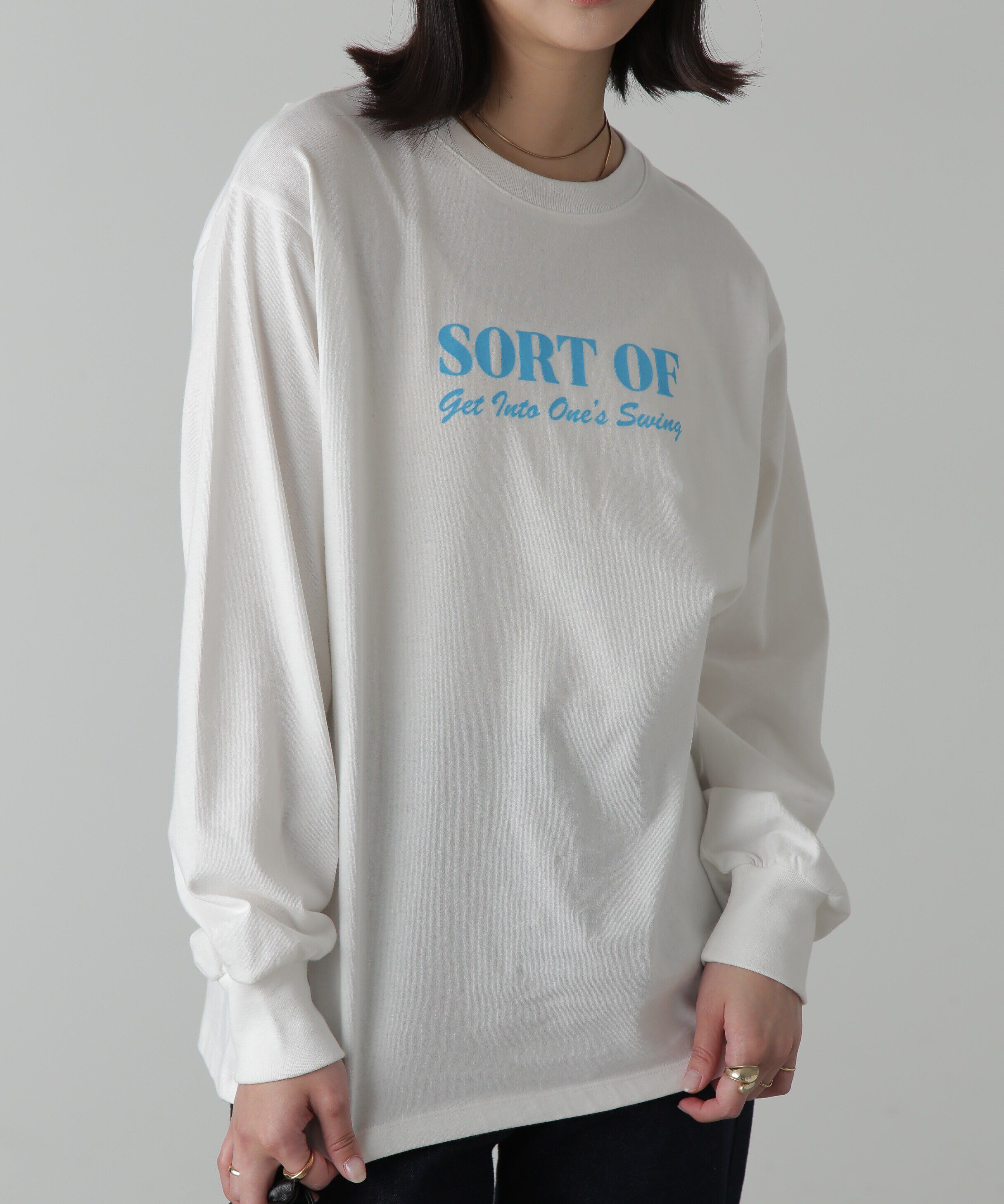  「フロッキープリントロングTシャツ」|Tシャツ・カットソー|オフ1