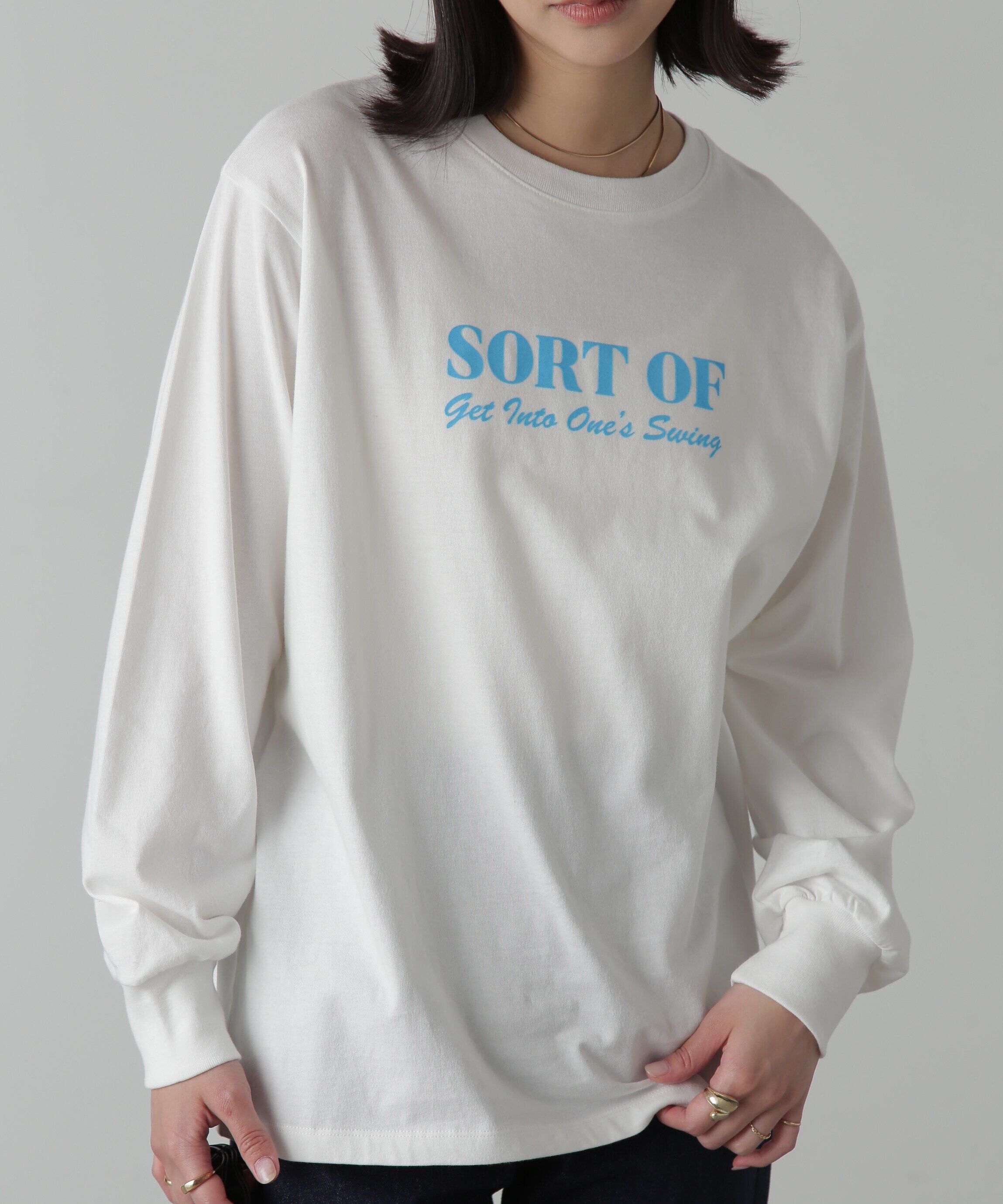  「フロッキープリントロングTシャツ」|Tシャツ・カットソー|