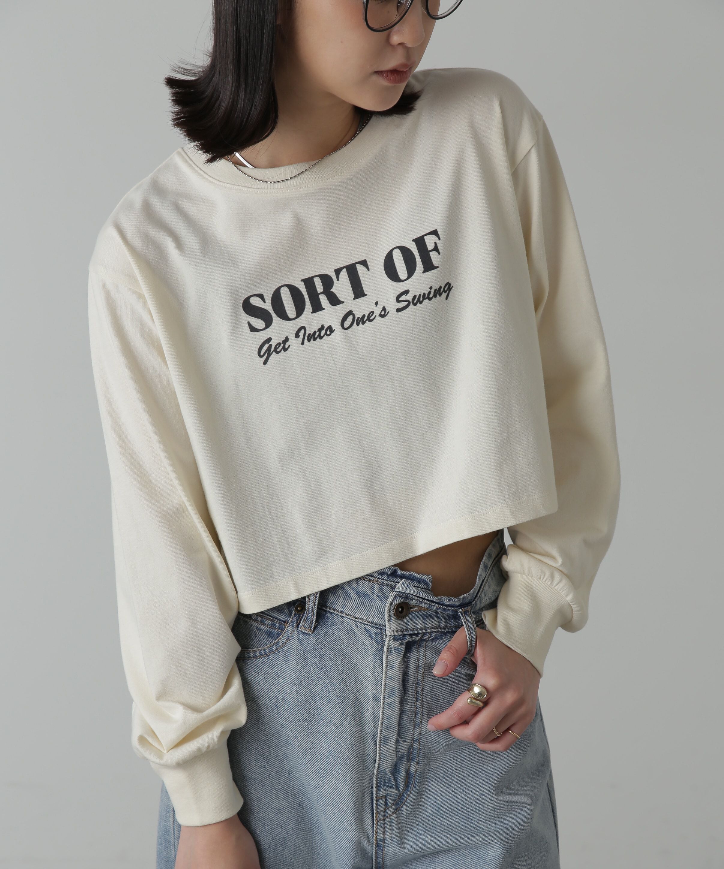  「フロッキープリントロングTシャツ」|Tシャツ・カットソー|