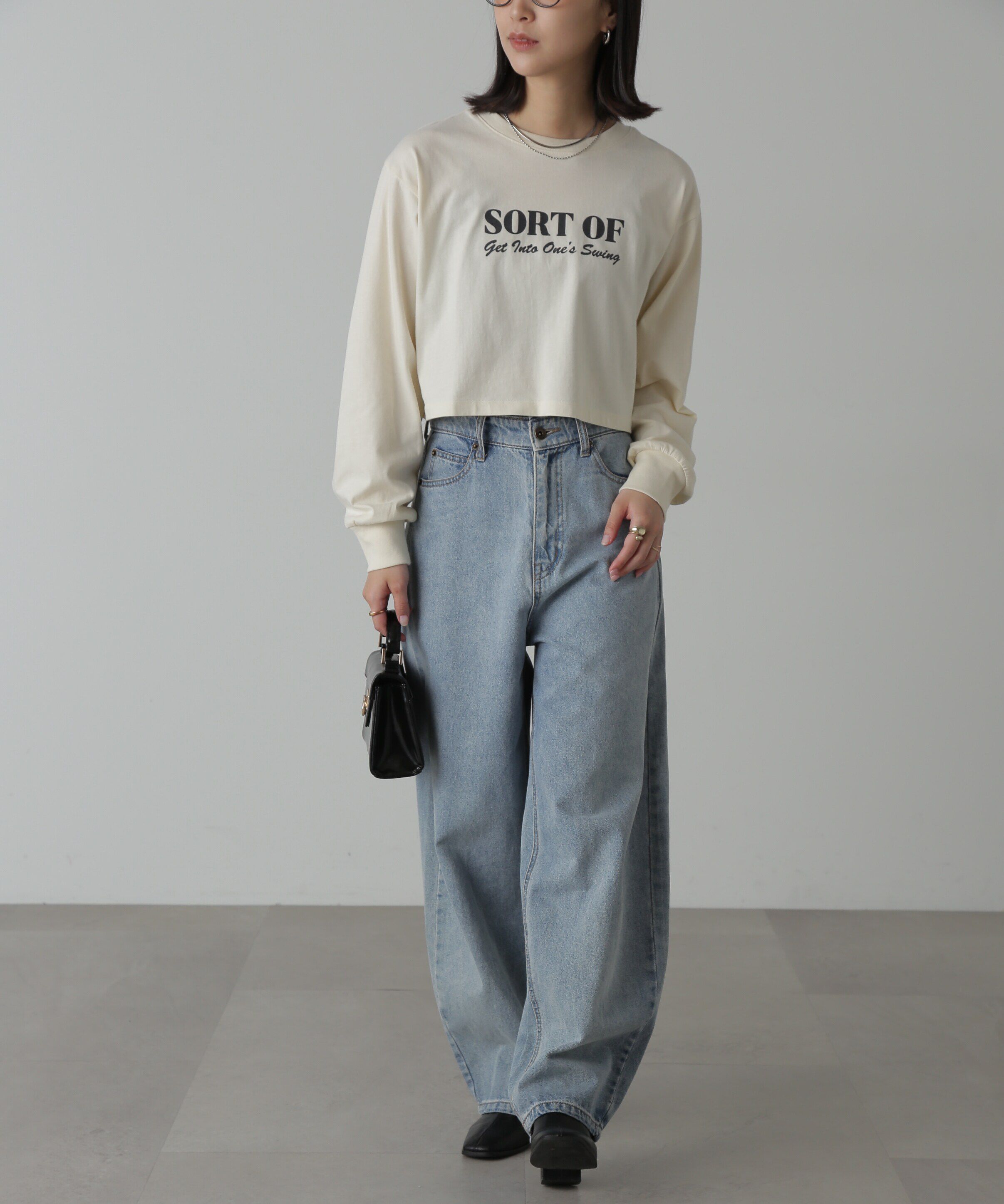  「フロッキープリントロングTシャツ」|Tシャツ・カットソー|