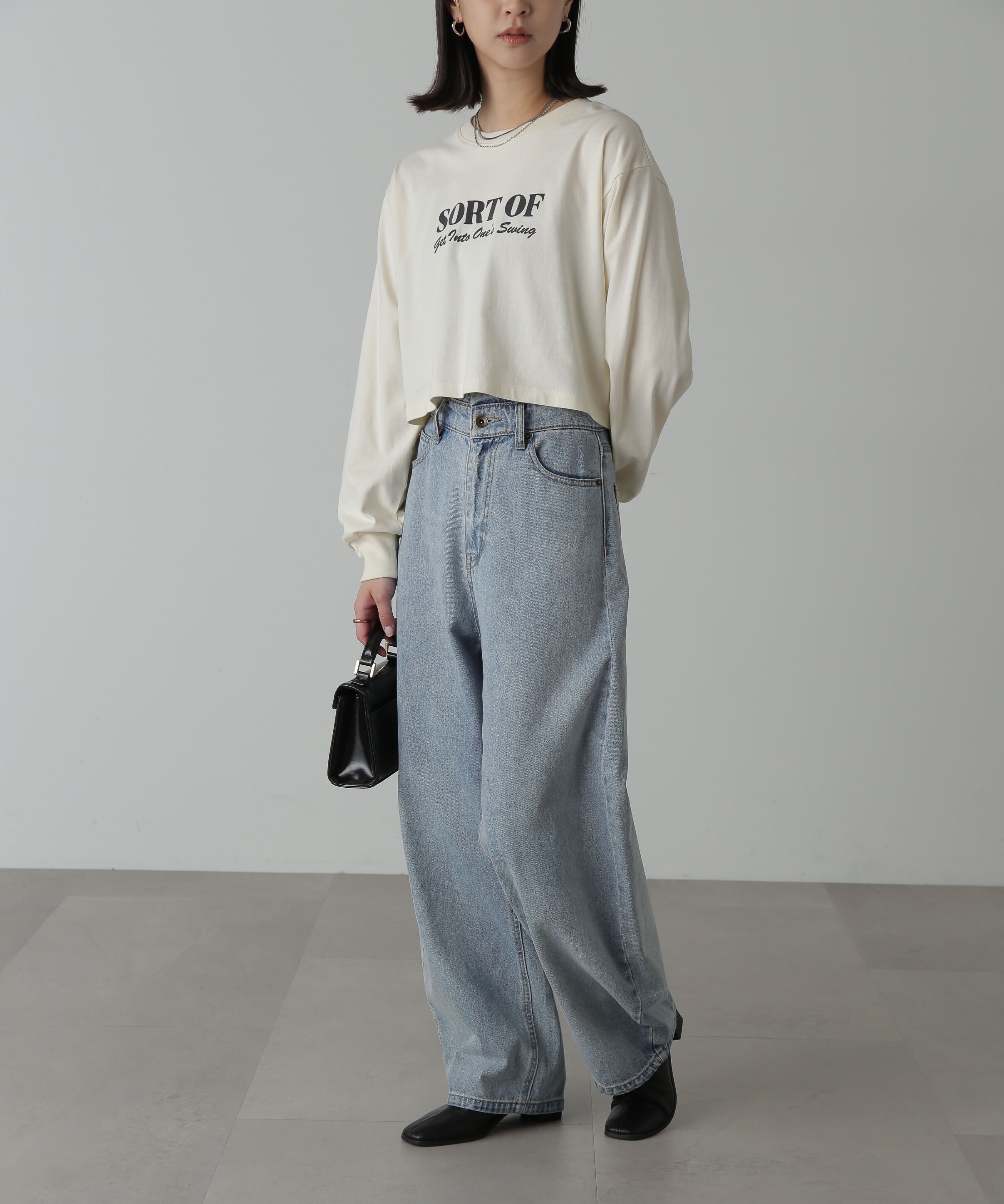  「フロッキープリントロングTシャツ」|Tシャツ・カットソー|