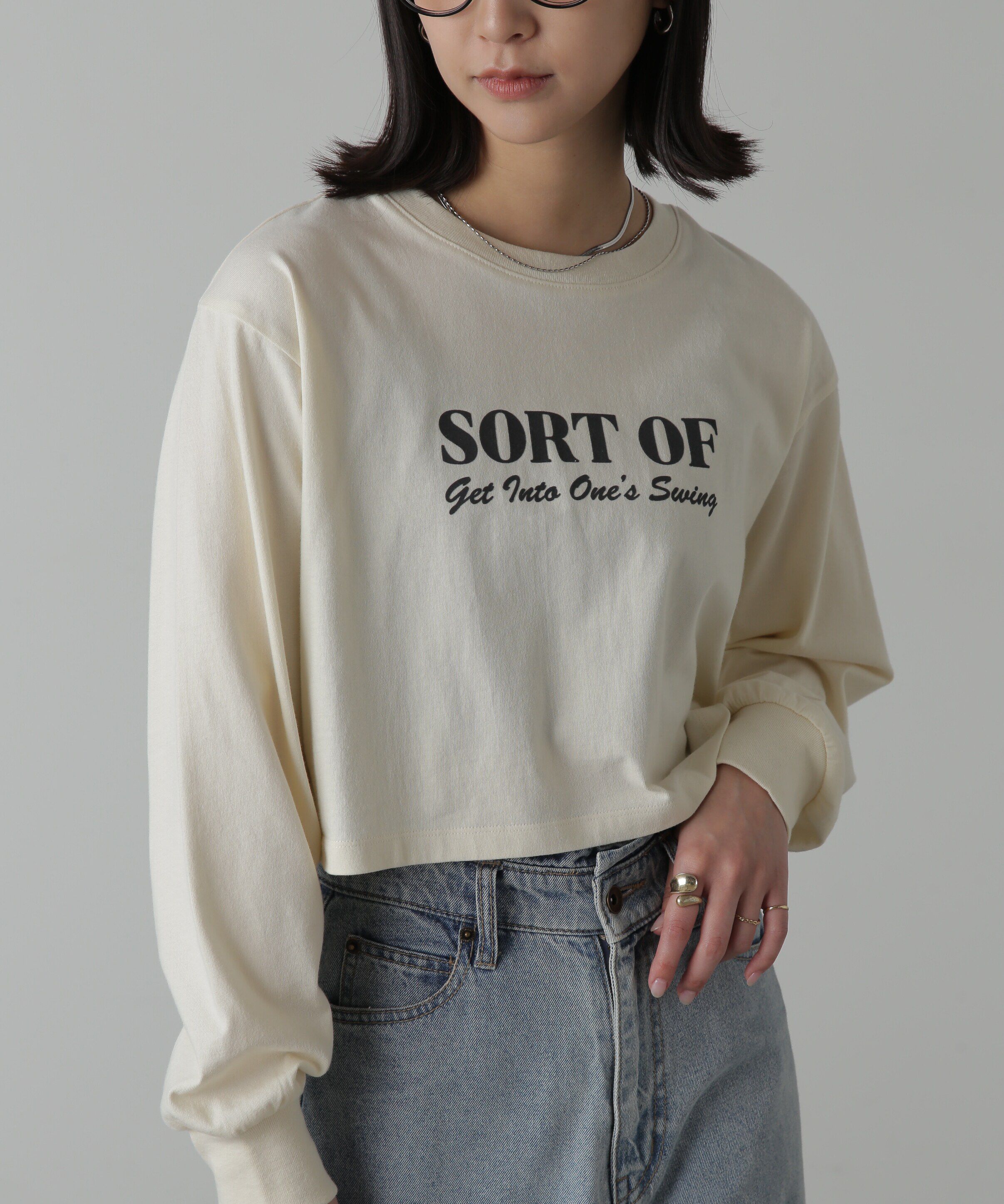  「フロッキープリントロングTシャツ」|Tシャツ・カットソー|