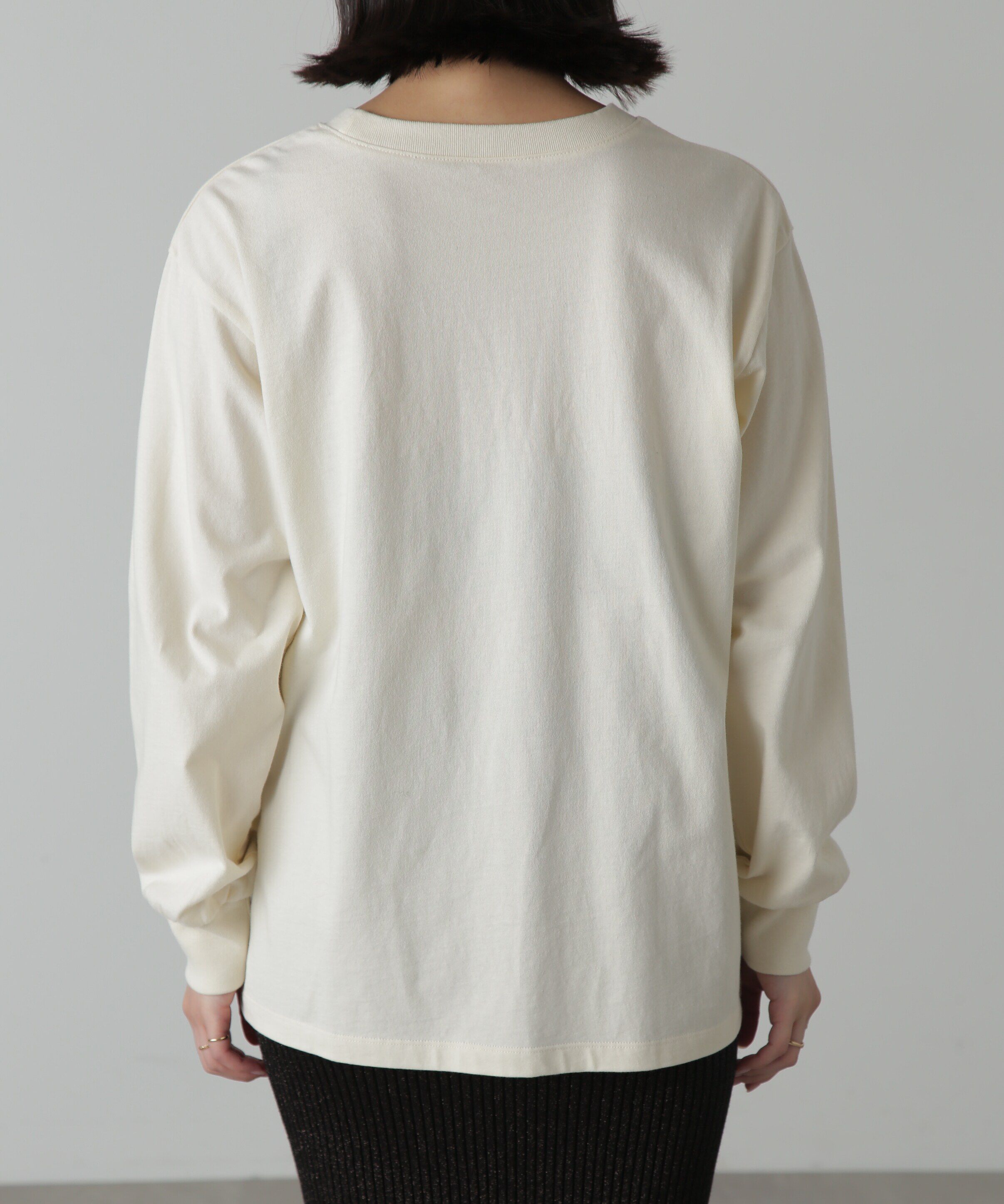  「フロッキープリントロングTシャツ」|Tシャツ・カットソー|