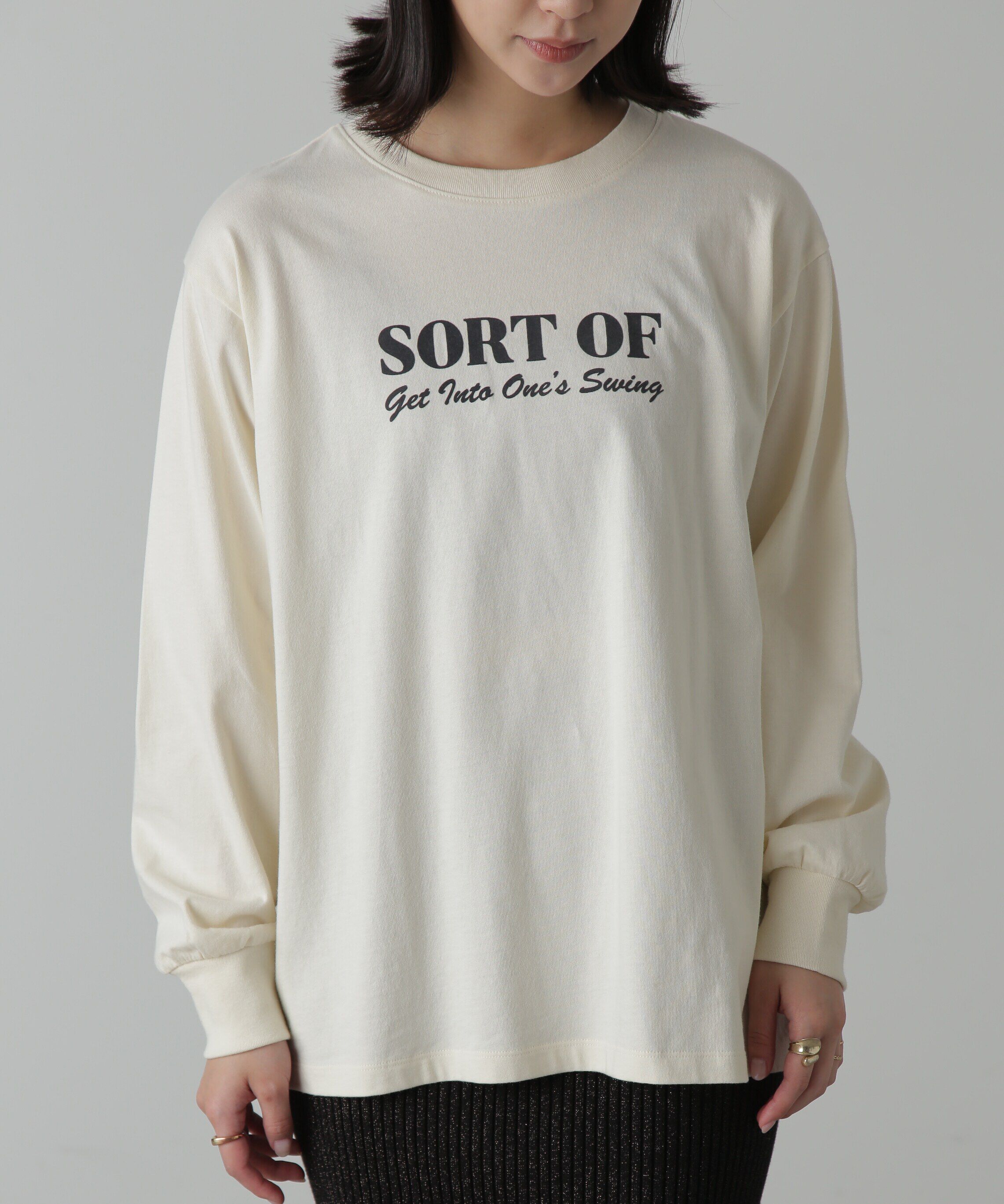  「フロッキープリントロングTシャツ」|Tシャツ・カットソー|