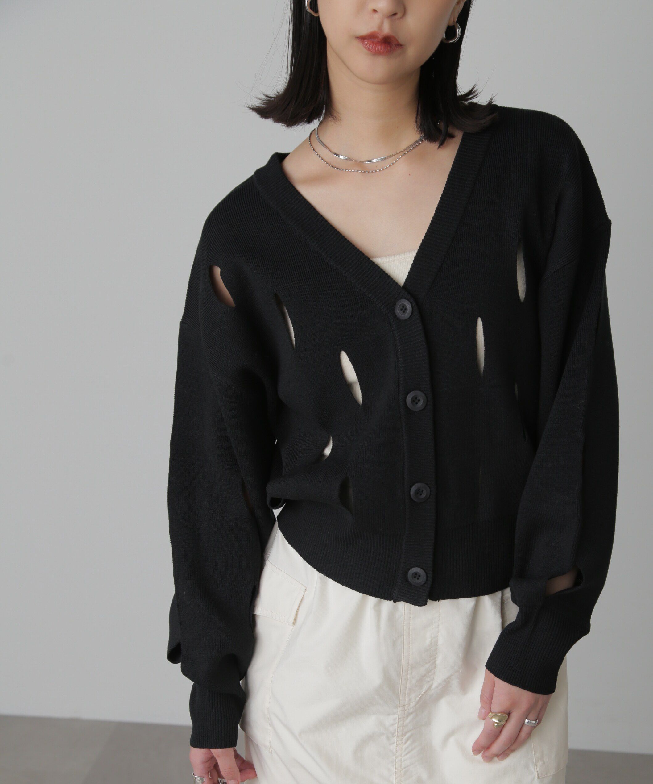  「前後2Wayカットアウトニット」|ニット・セーター|