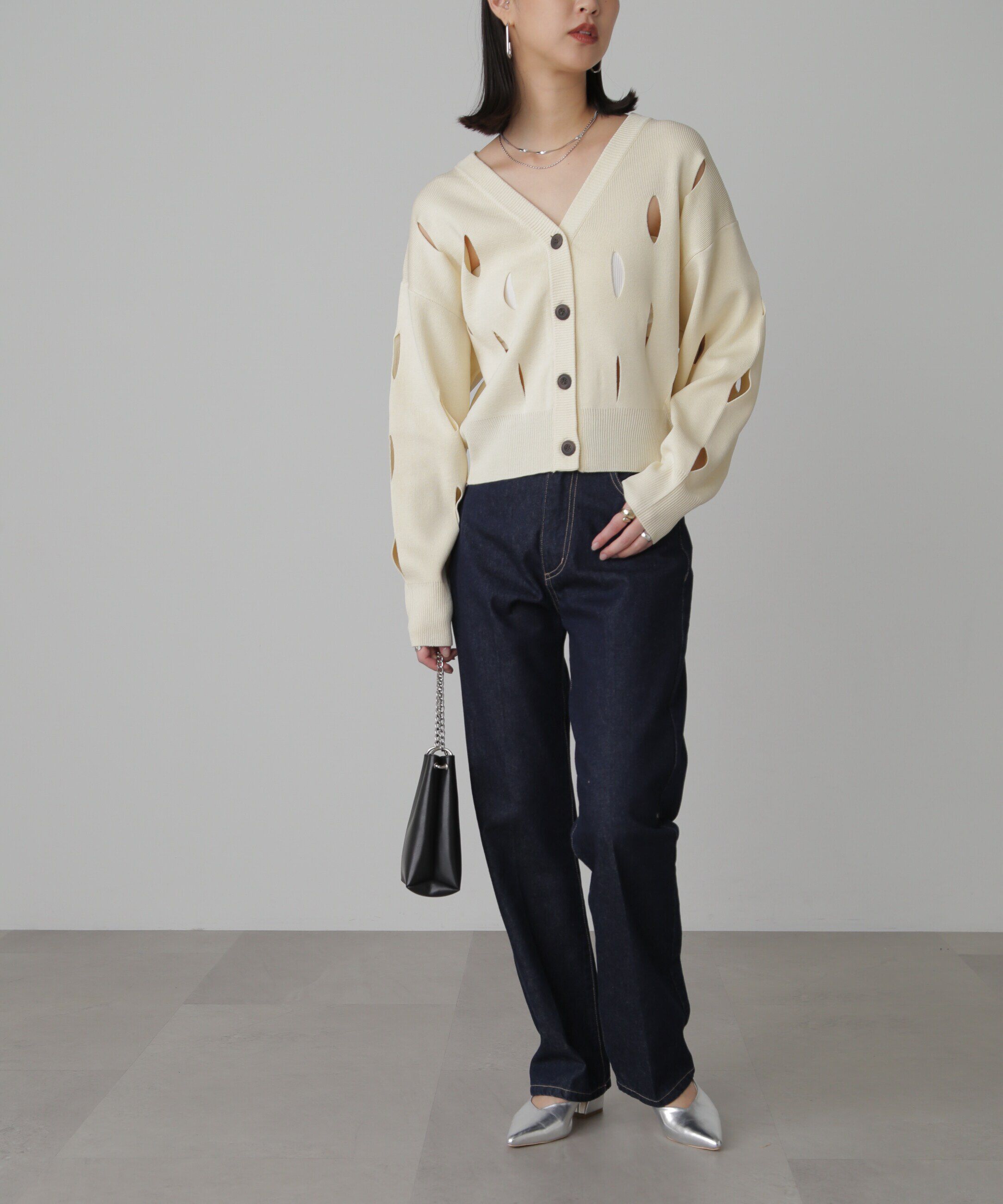  「前後2Wayカットアウトニット」|ニット・セーター|