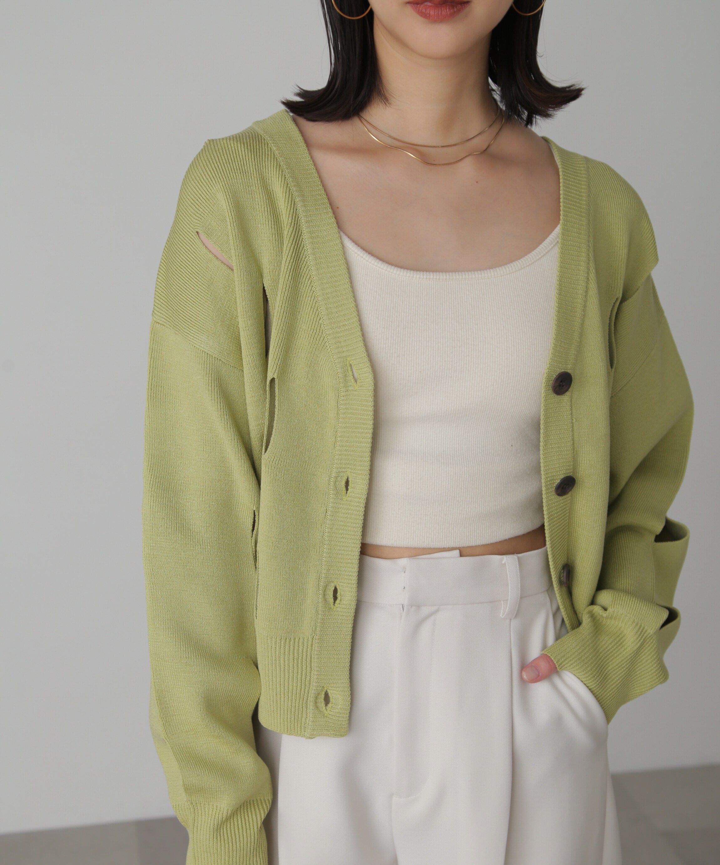  「前後2Wayカットアウトニット」|ニット・セーター|