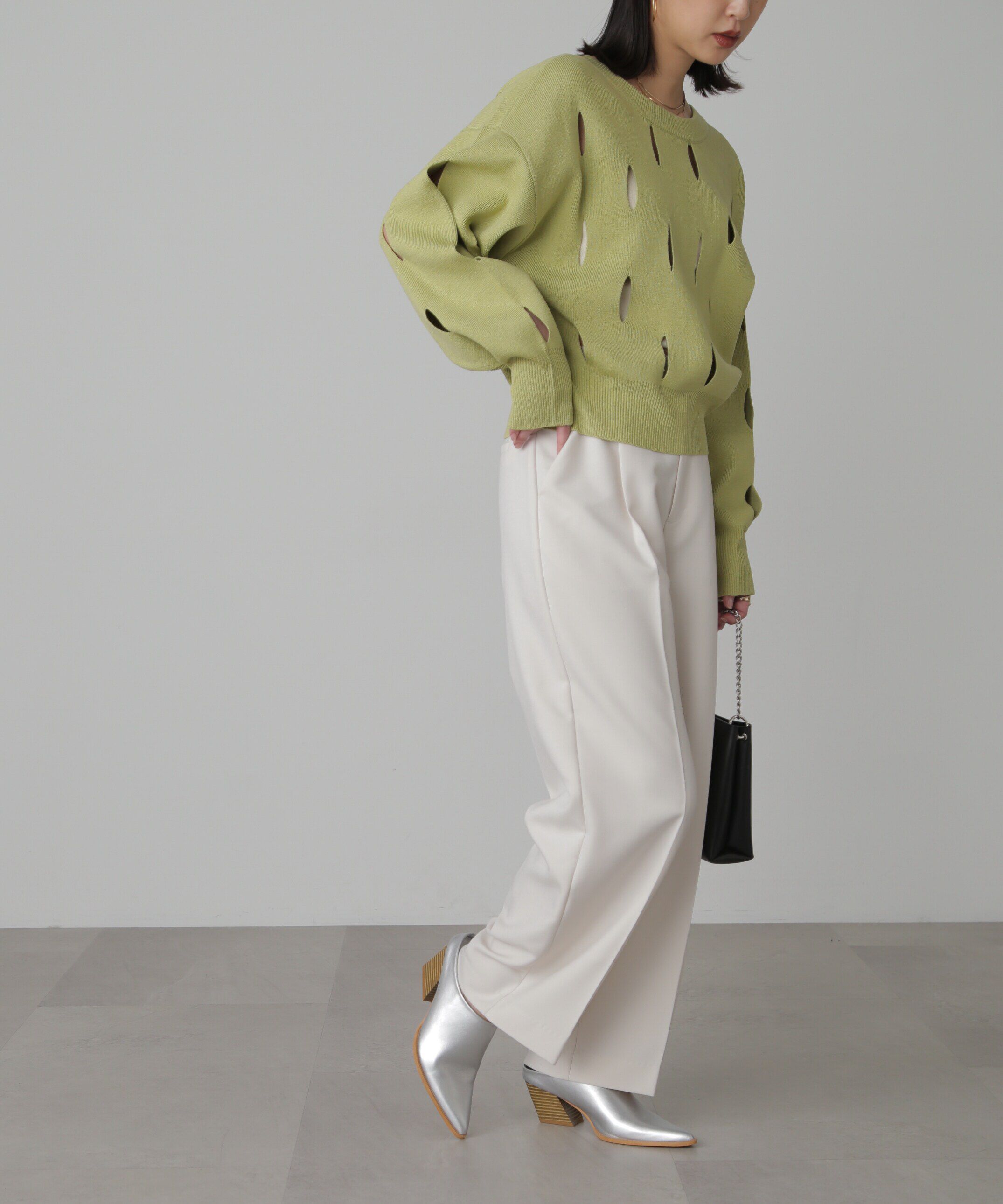  「前後2Wayカットアウトニット」|ニット・セーター|