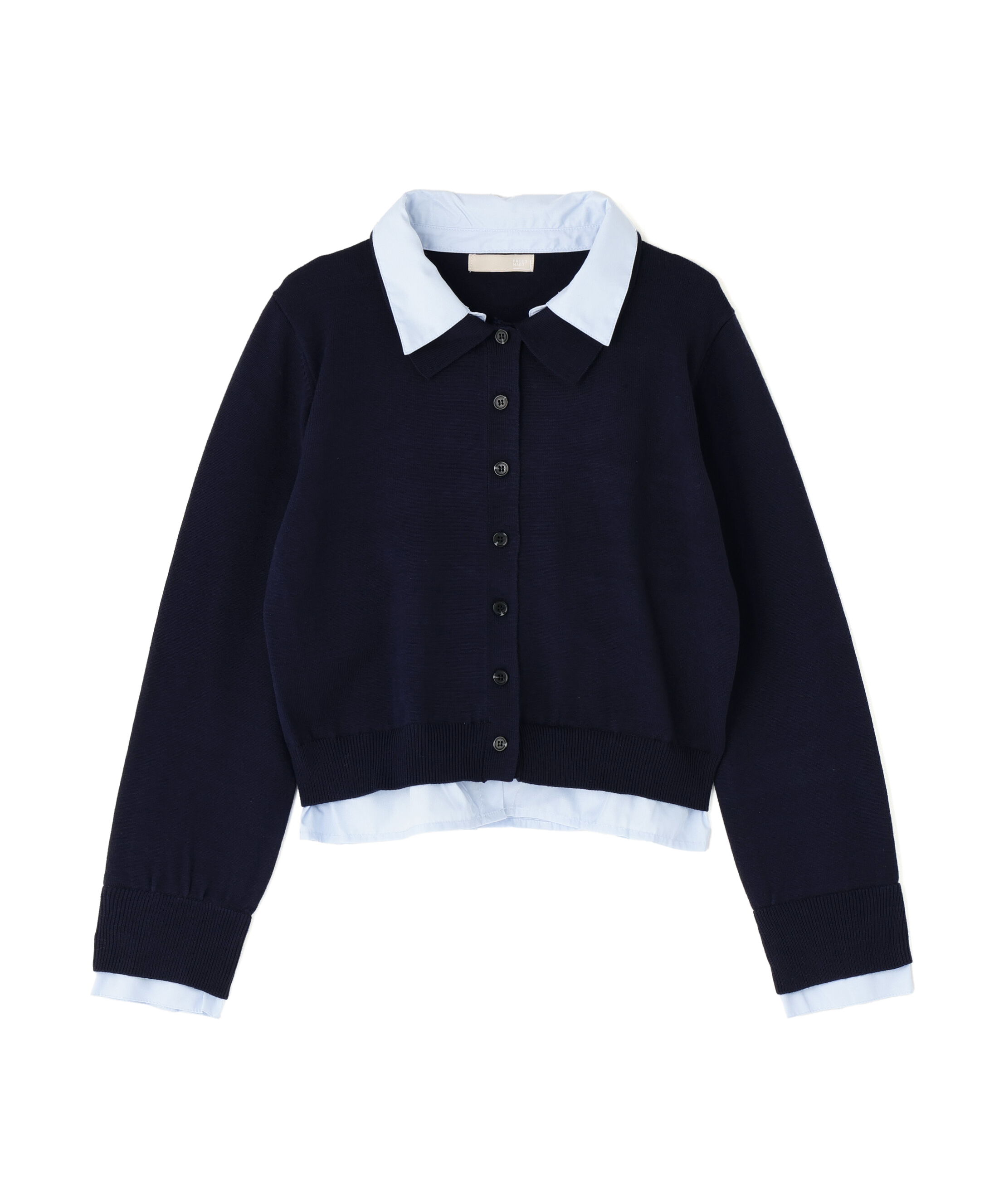  「シャツフェイクレイヤードポロカーディガン」|ニット・セーター|