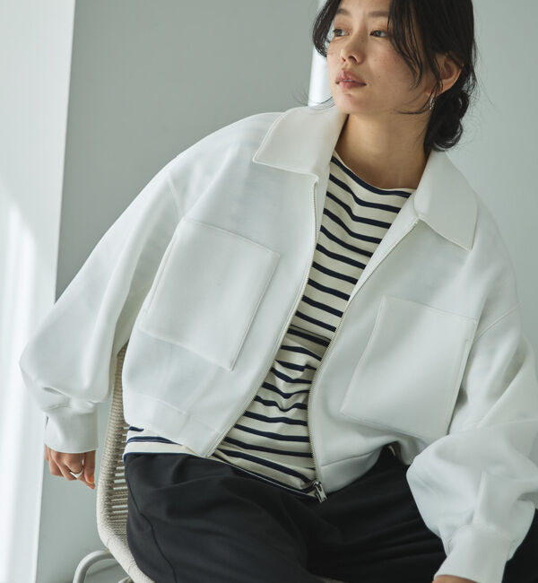 Doux archives「ボンディングクロップドブルゾン」|その他|OFF WHITE