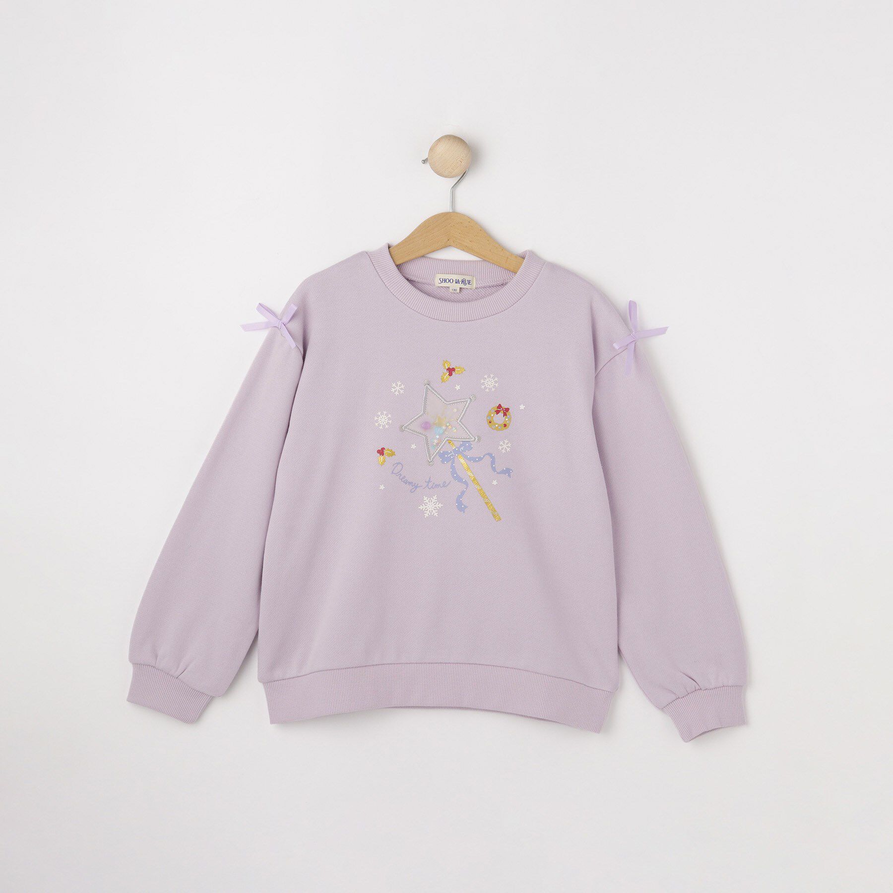 SHOO･LA･RUE「【100-150cm】オーガンジーモチーフスウェット」|その他|ラベンダー(080)