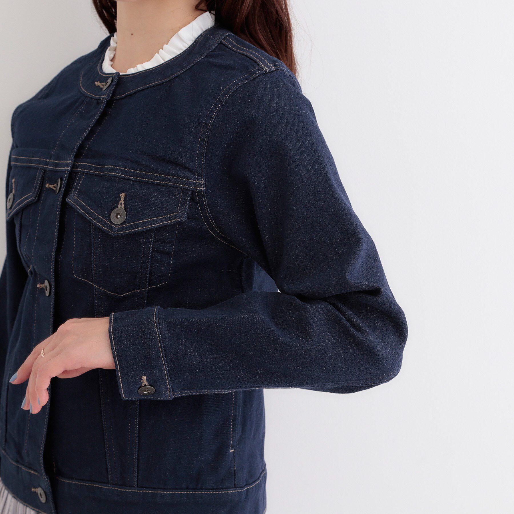 SHOO･LA･RUE「【SHOO・LA・RUE DENIM】大人のための ストレッチ コンパクトデニムジャケット」|デニムジャケット|