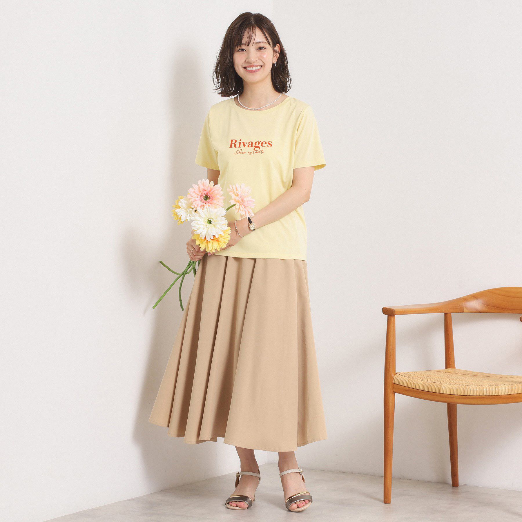 ITS&rsquo;DEMO「【接触冷感／洗濯機OK】フロッキープリントTシャツ」|Tシャツ・カットソー|