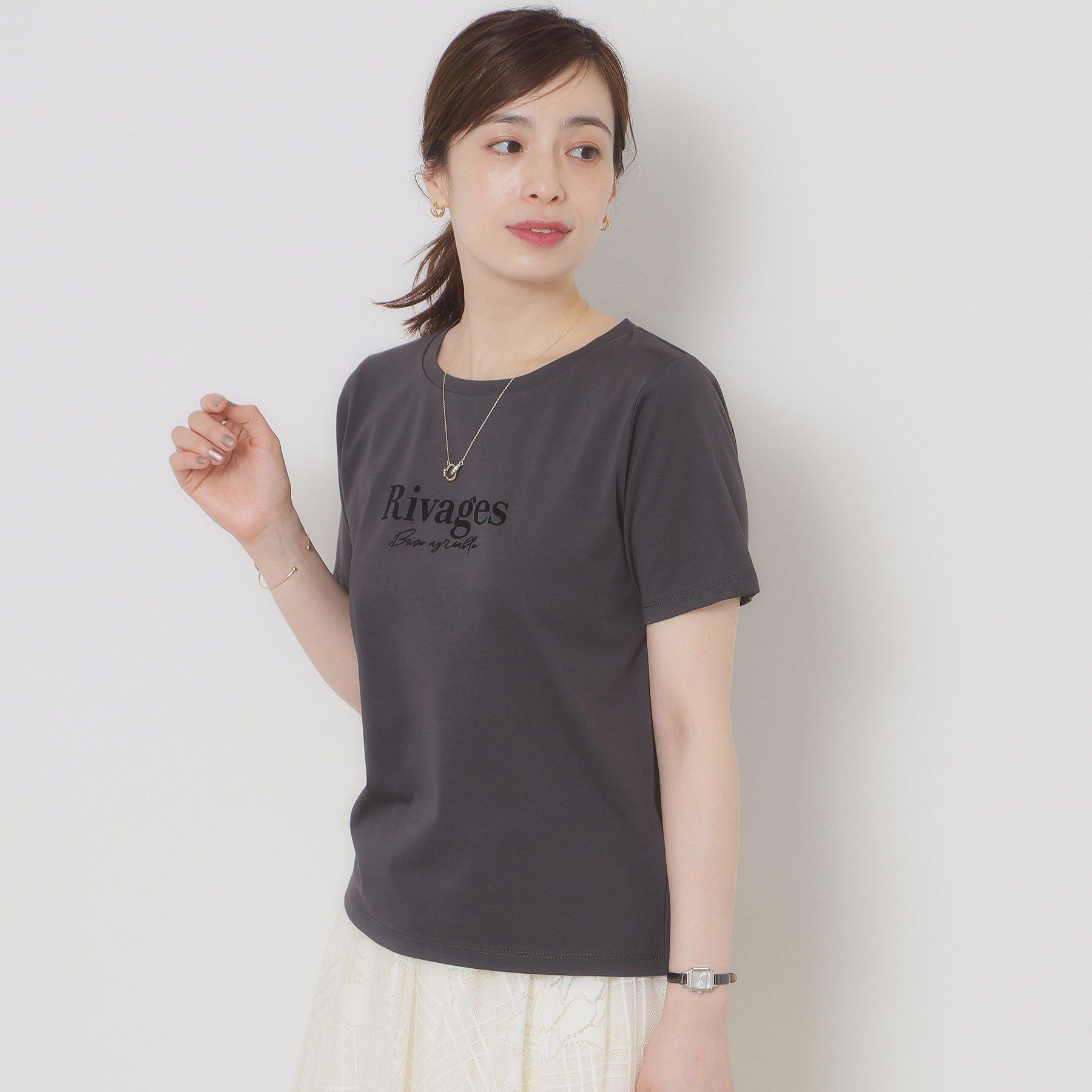 ITS&rsquo;DEMO「【接触冷感／洗濯機OK】フロッキープリントTシャツ」|Tシャツ・カットソー|