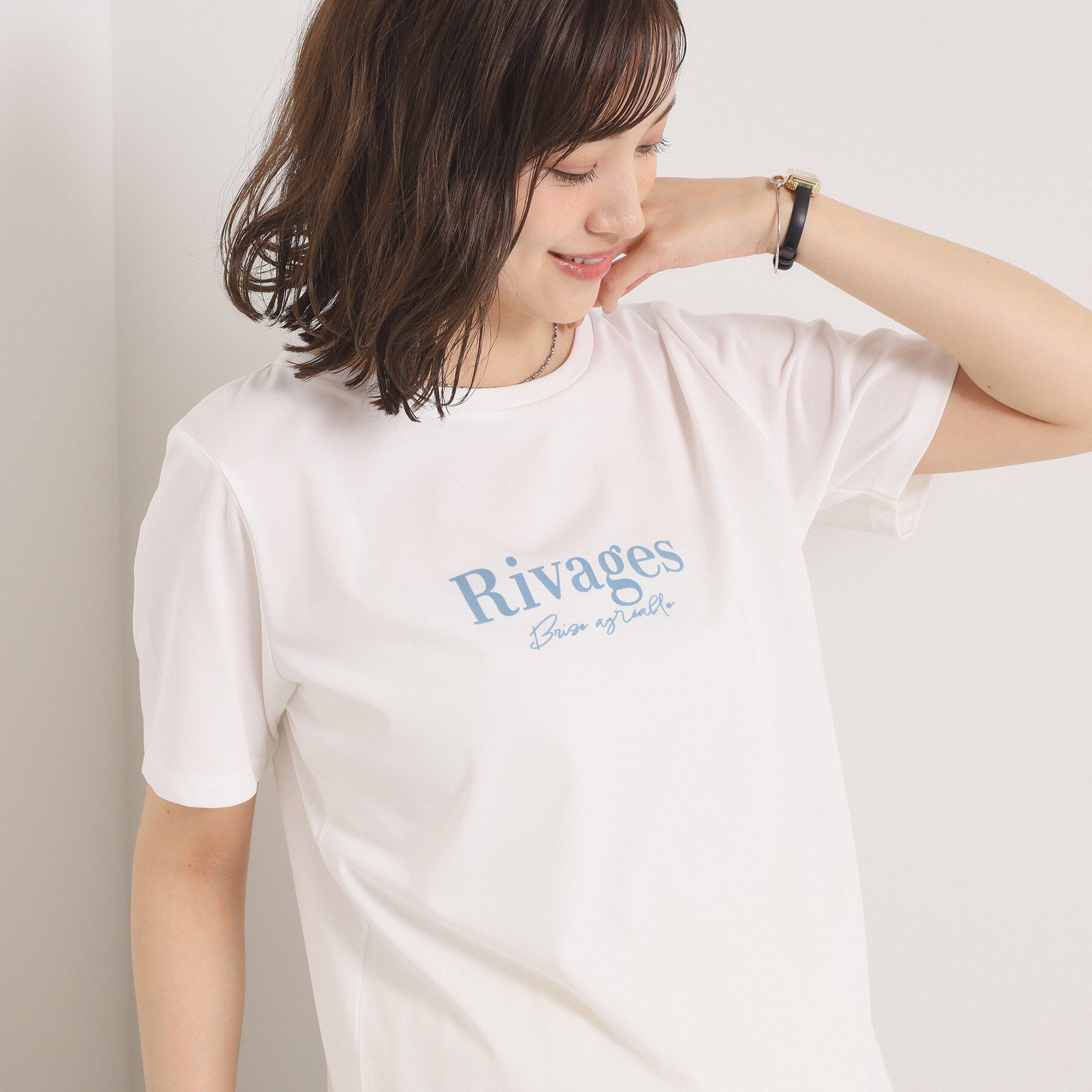 ITS&rsquo;DEMO「【接触冷感／洗濯機OK】フロッキープリントTシャツ」|Tシャツ・カットソー|