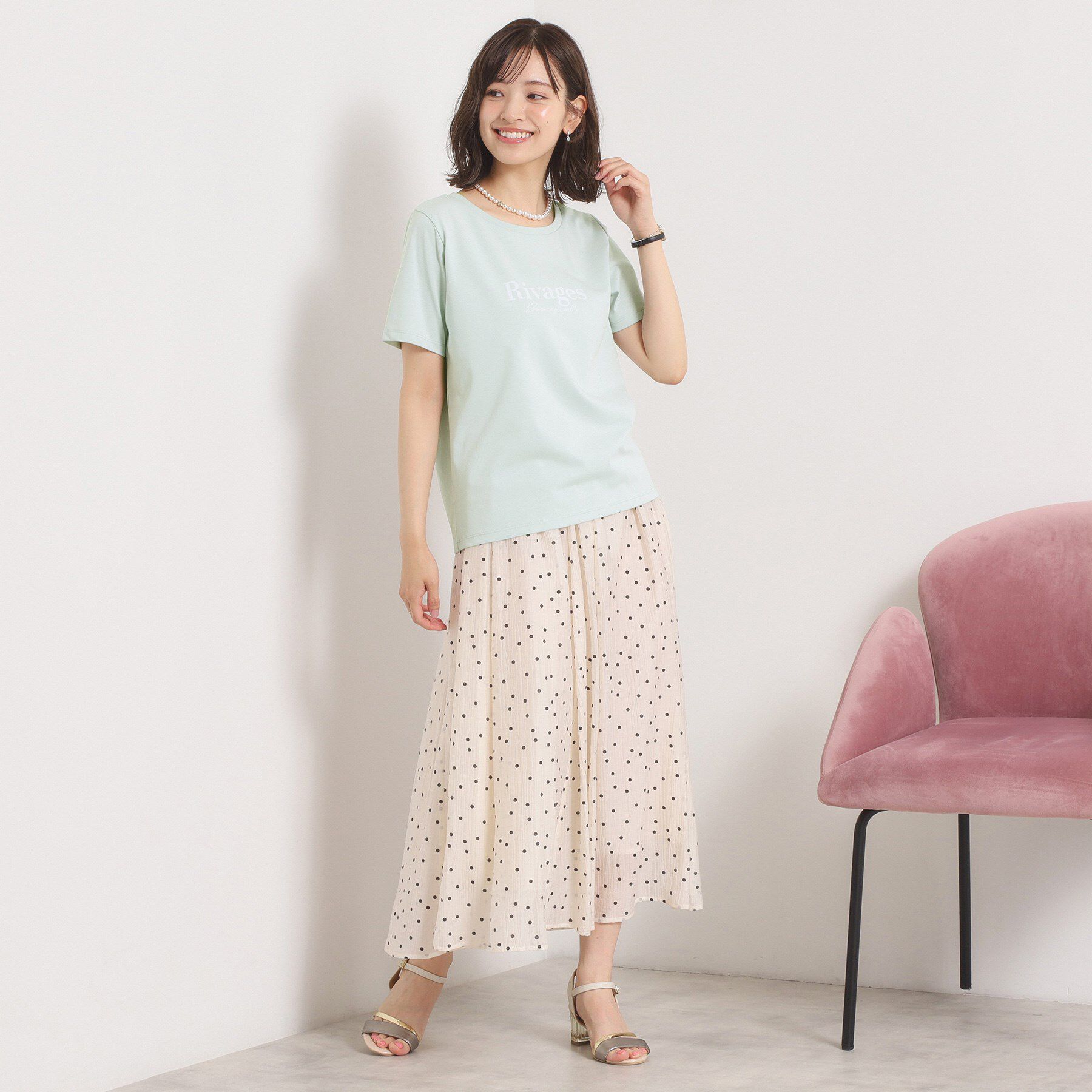 ITS&rsquo;DEMO「【接触冷感／洗濯機OK】フロッキープリントTシャツ」|Tシャツ・カットソー|