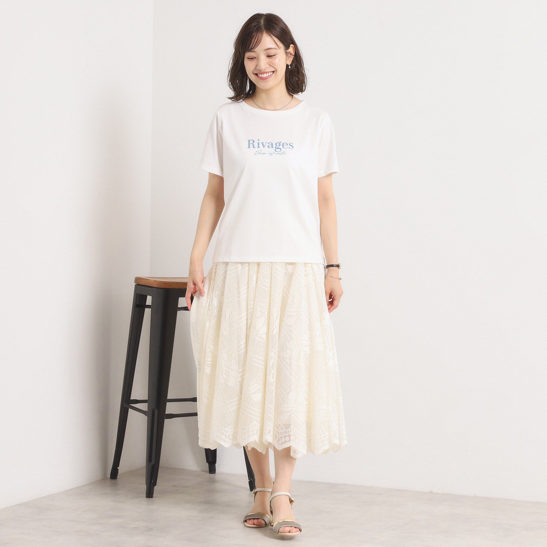 ITS&rsquo;DEMO「【接触冷感／洗濯機OK】フロッキープリントTシャツ」|Tシャツ・カットソー|