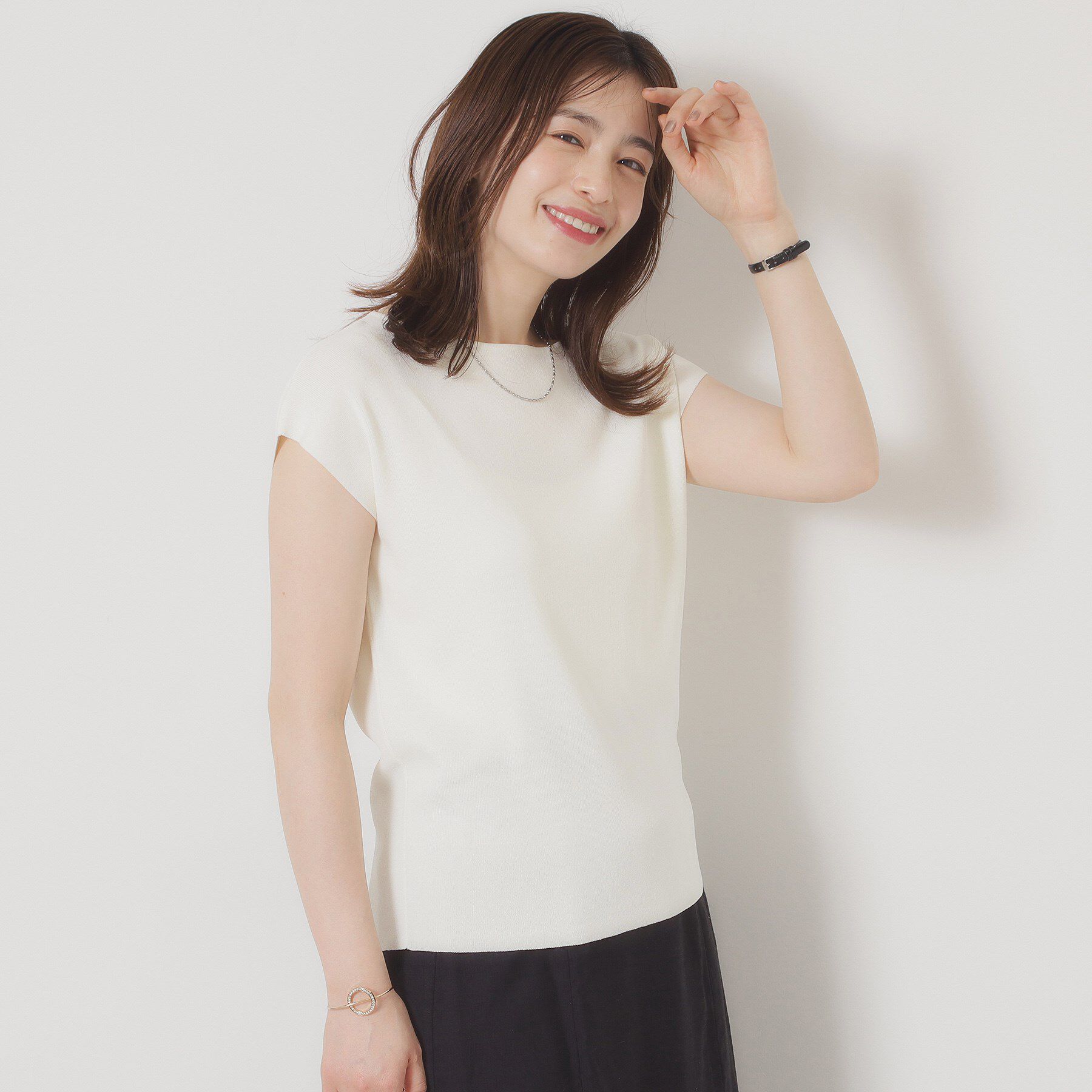 ITS&rsquo;DEMO「【接触冷感／手洗い可】フレンチスリーブニット」|ニット・セーター|